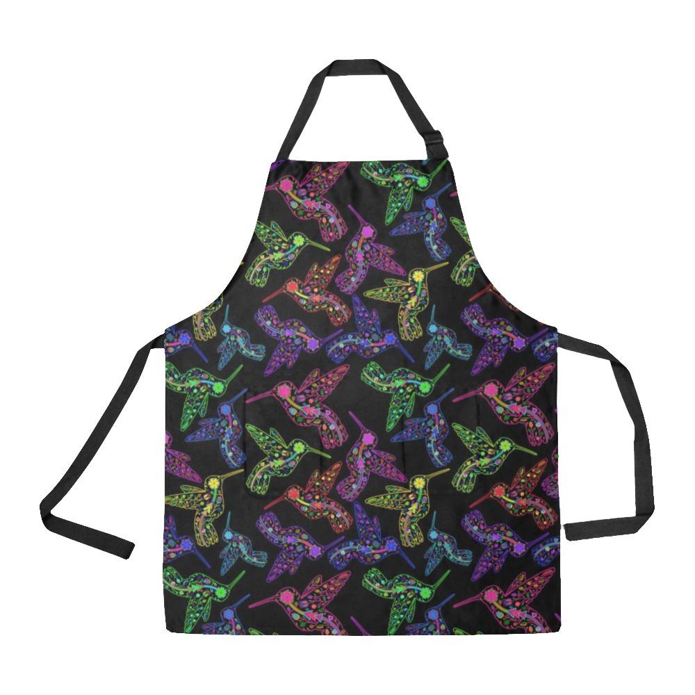 Floral Hummingbird All Over Print Apron All Over Print Apron e-joyer