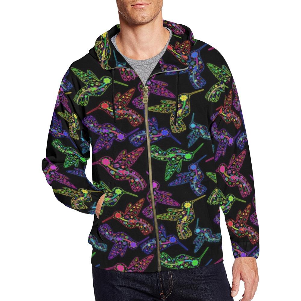 Floral Hummingbird All Over Print Full Zip Hoodie for Men (Model H14) All Over Print Full Zip Hoodie for Men (H14) e-joyer