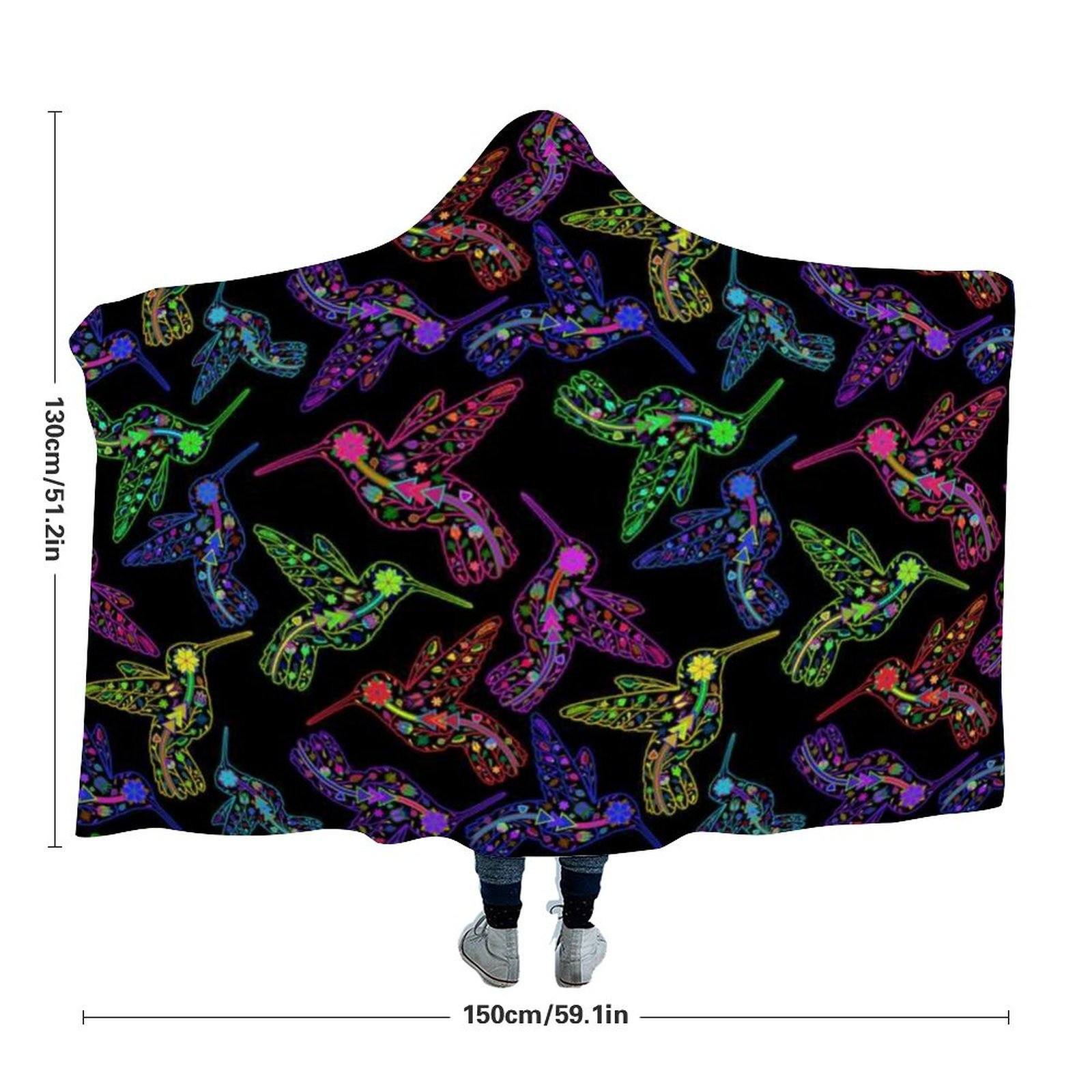 Floral Hummingbird Hooded Blanket blanket 49 Dzine