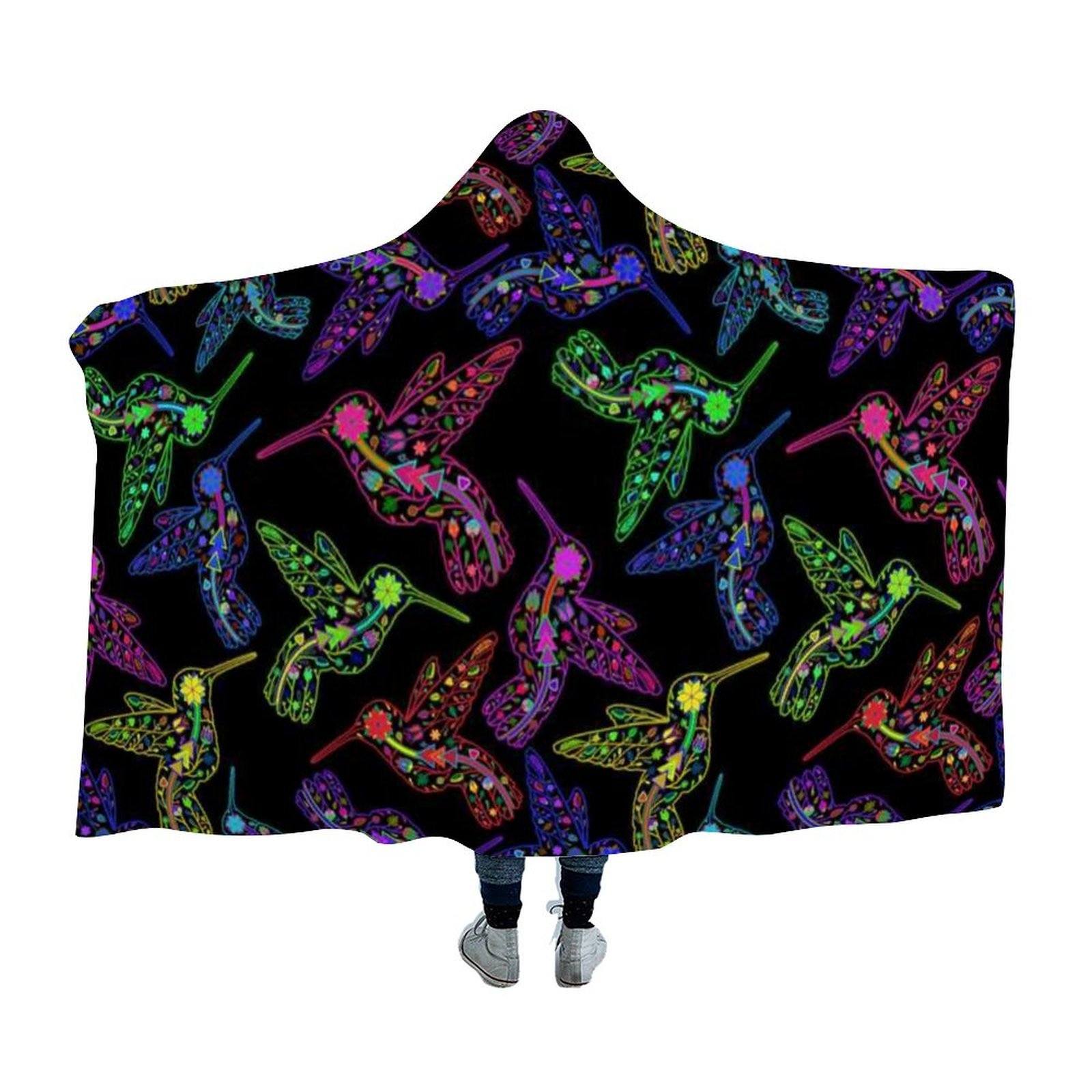 Floral Hummingbird Hooded Blanket blanket 49 Dzine
