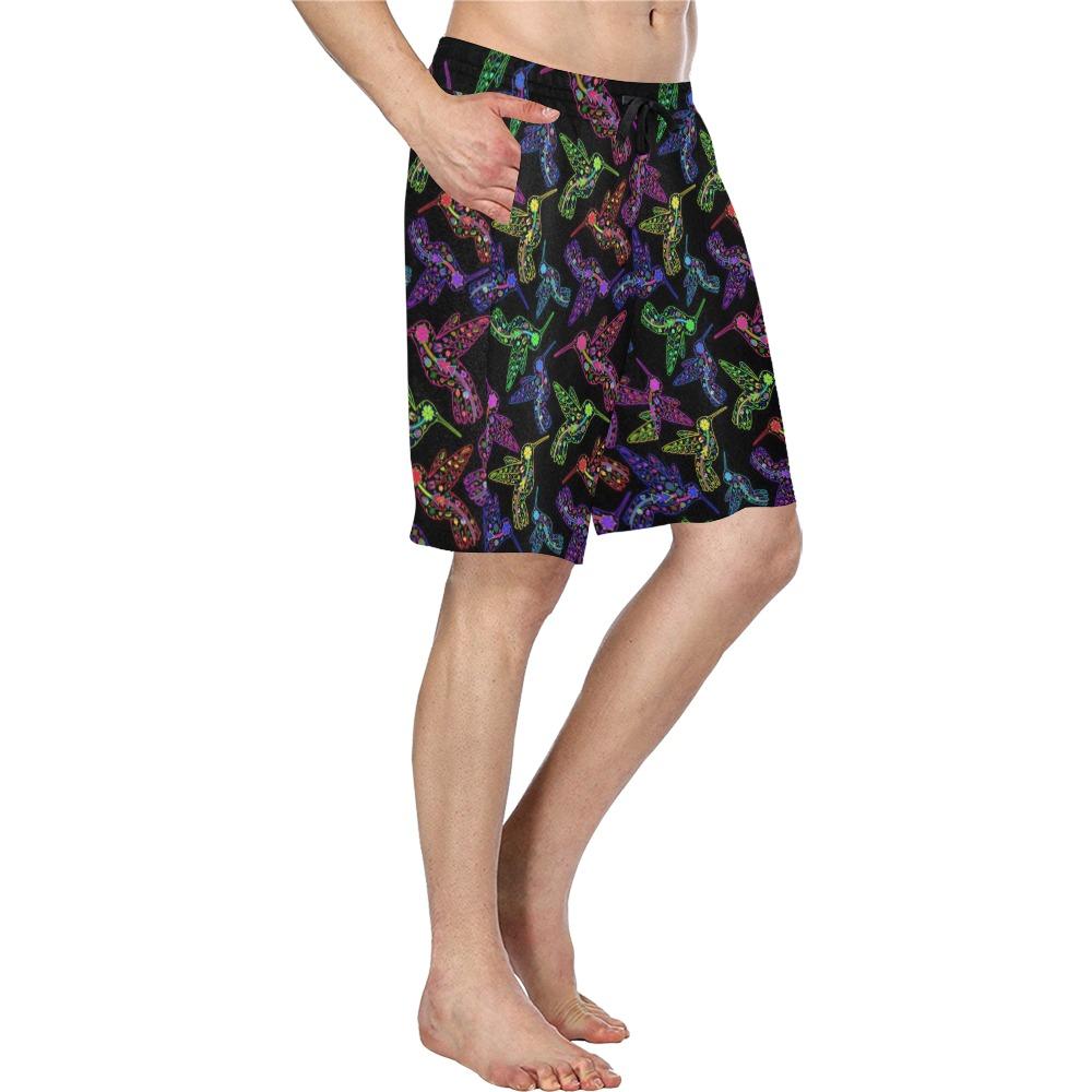Floral Hummingbird Men's All Over Print Casual Shorts (Model L23) Men's Casual Shorts (L23) e-joyer