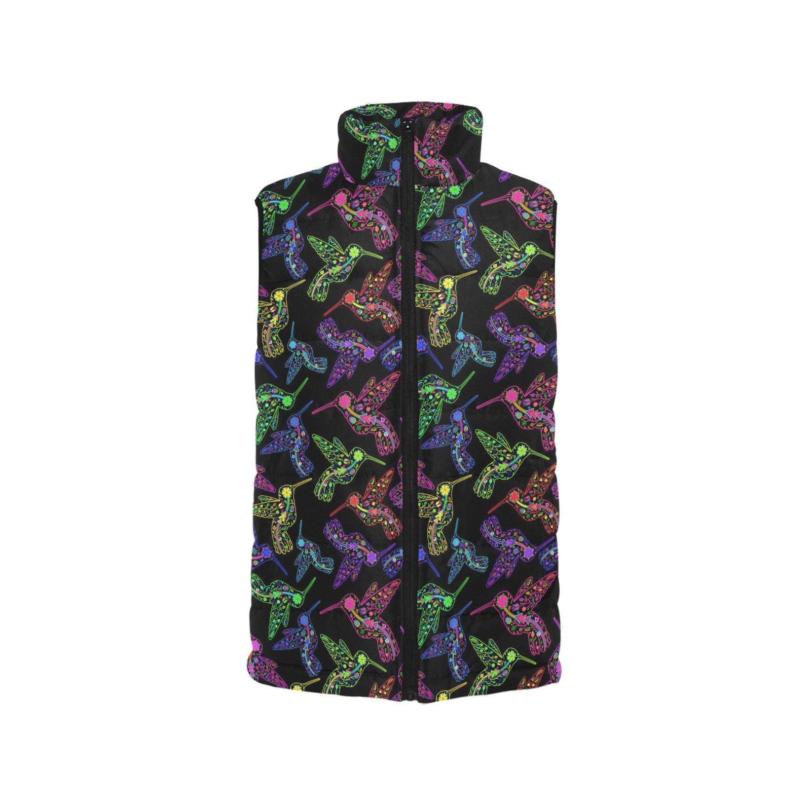 Floral Hummingbird Men's Padded Vest Jacket (Model H44) Men's Padded Vest Jacket (H44) e-joyer