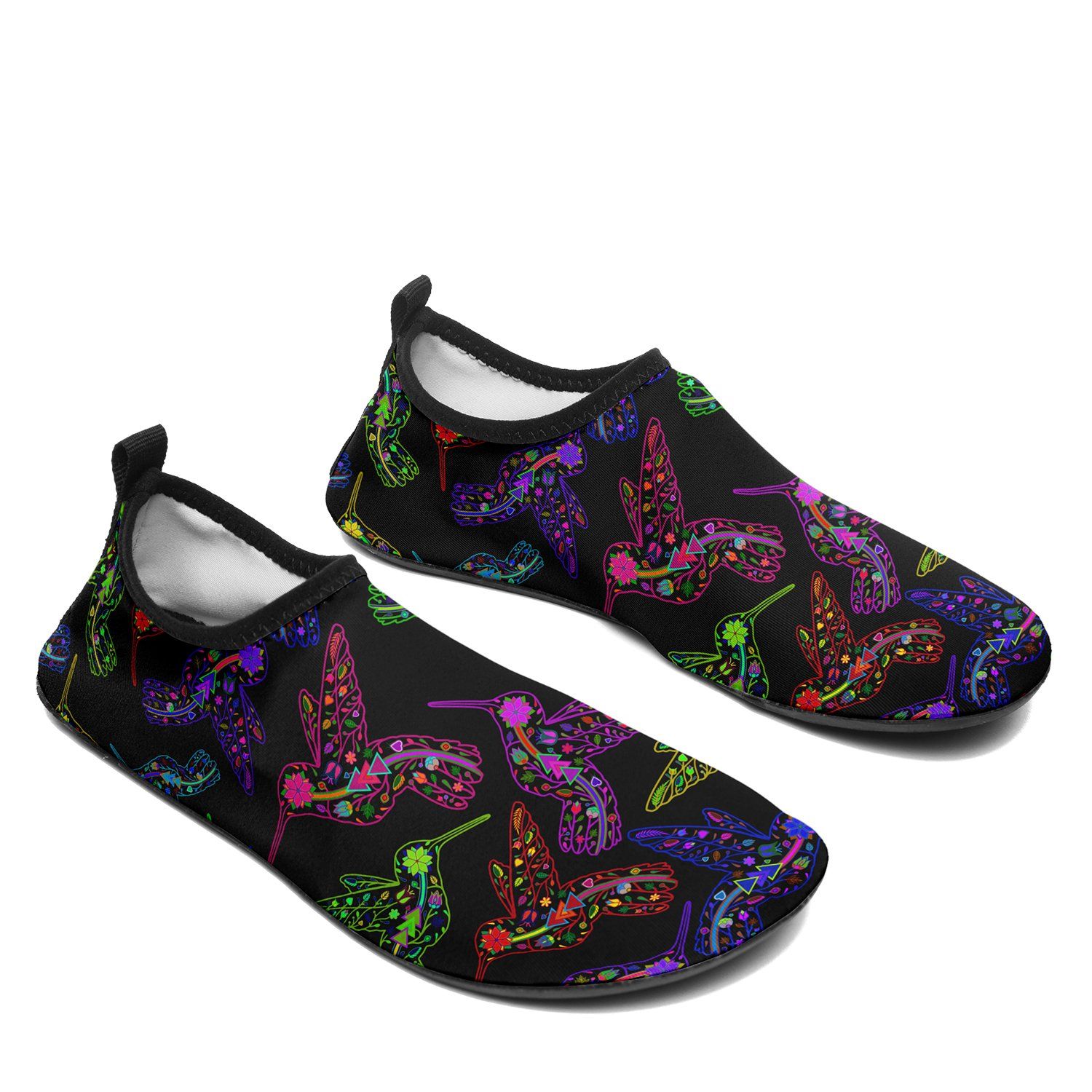 Floral Hummingbird Sockamoccs Kid's Slip On Shoes Herman