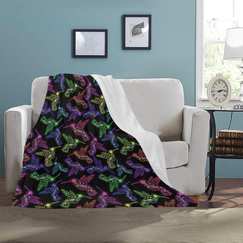 Floral Hummingbird Ultra-Soft Micro Fleece Blanket 40"x50" Ultra-Soft Blanket 40''x50'' e-joyer