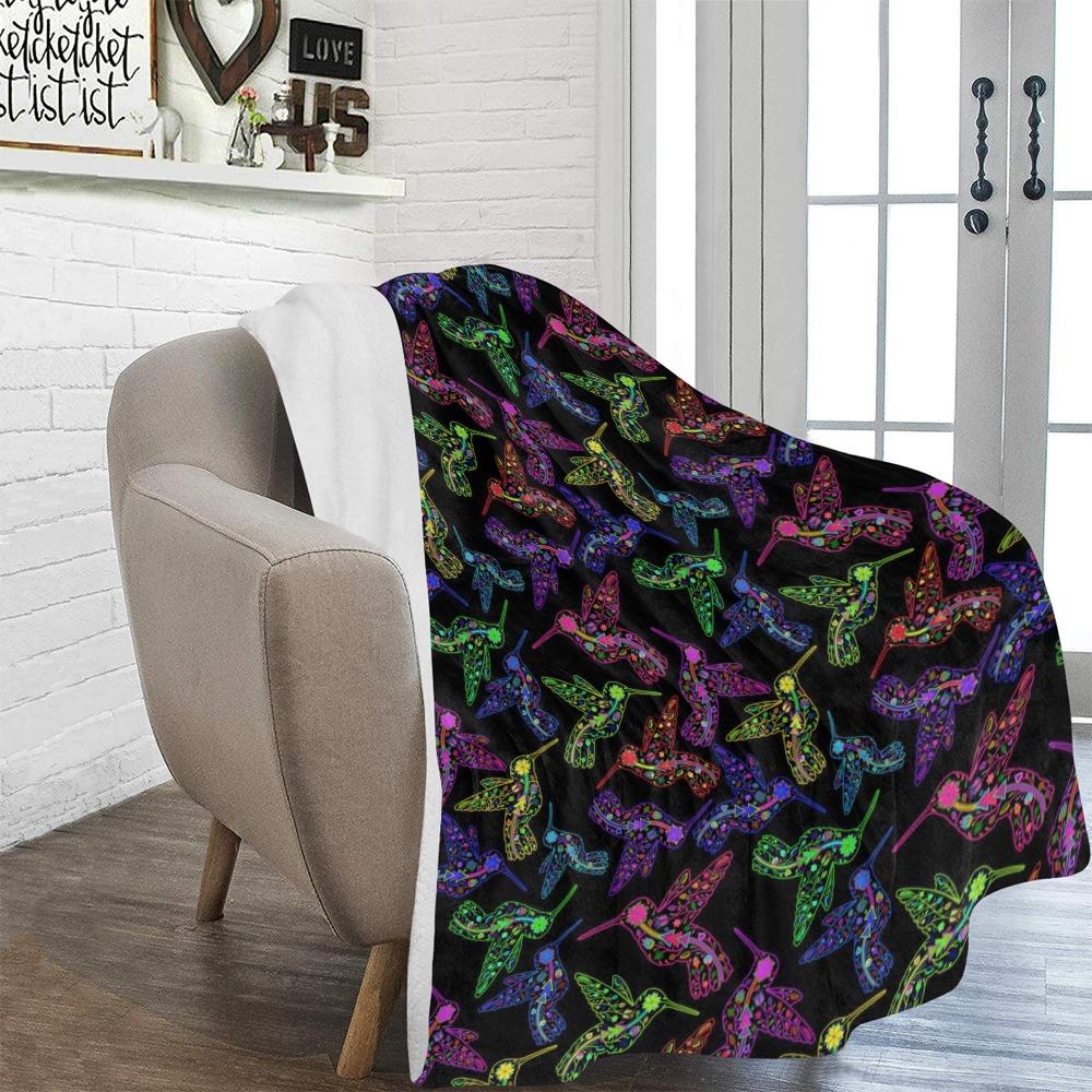 Floral Hummingbird Ultra-Soft Micro Fleece Blanket 60"x80" Ultra-Soft Blanket 60''x80'' e-joyer