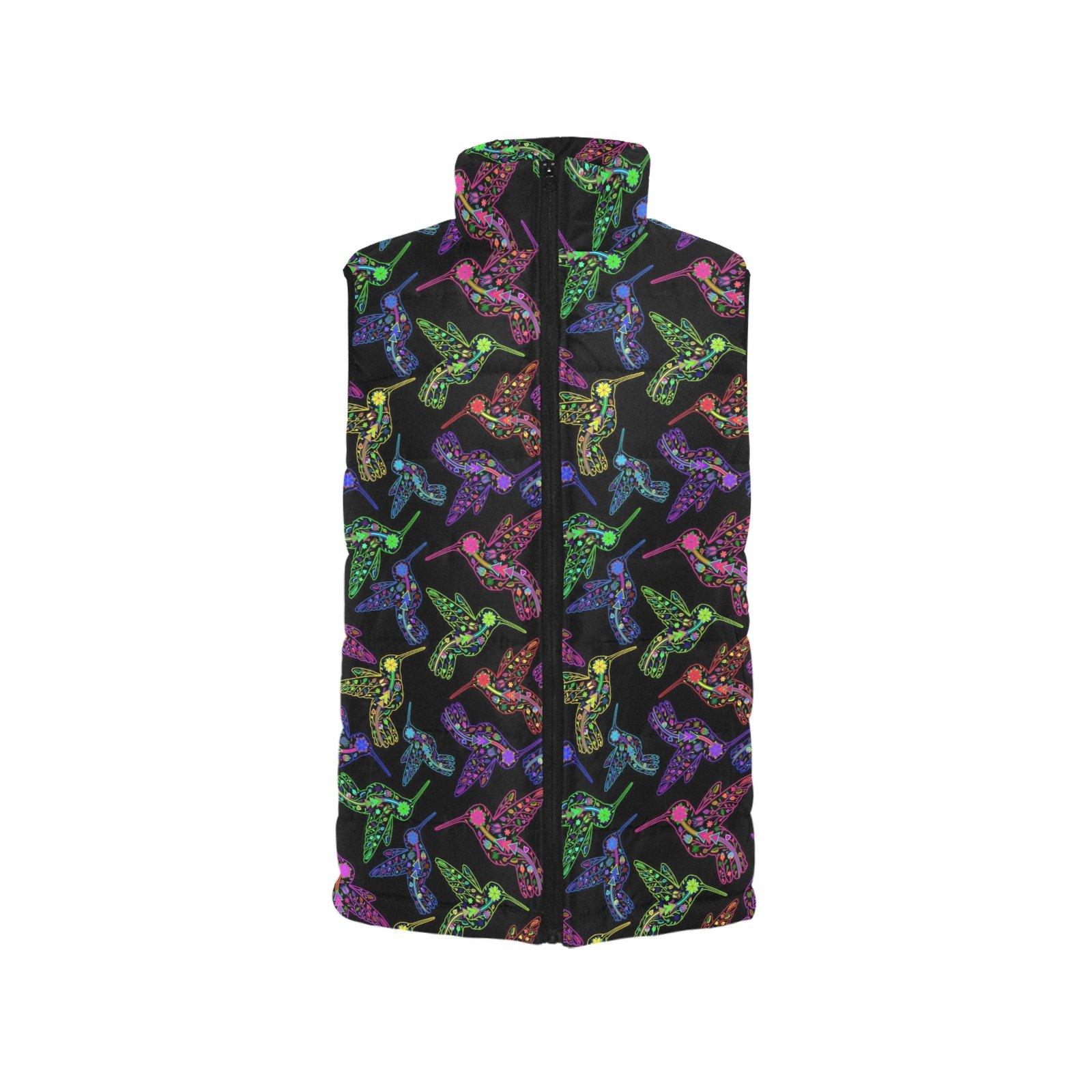 Floral Hummingbird Women's Padded Vest Jacket (Model H44) Women's Padded Vest Jacket (H44) e-joyer