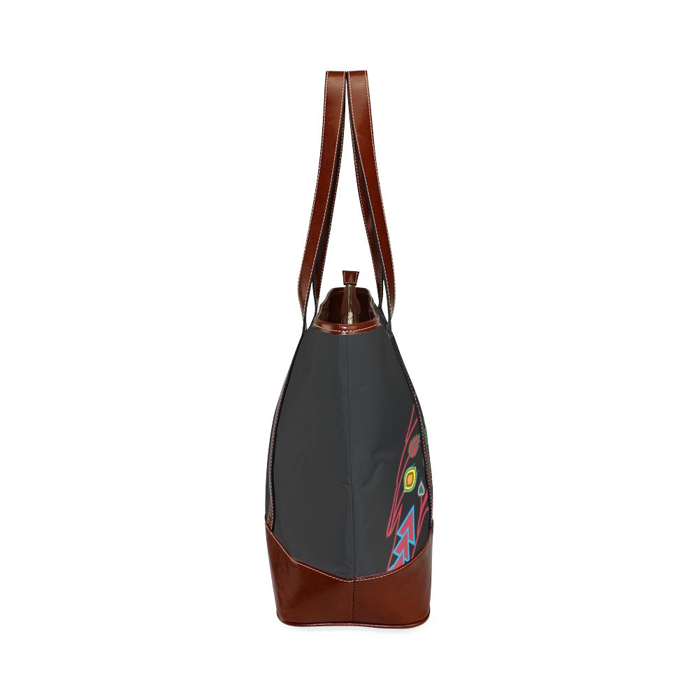 Floral Owl Tote Handbag (Model 1642) Tote Handbags (1642) e-joyer