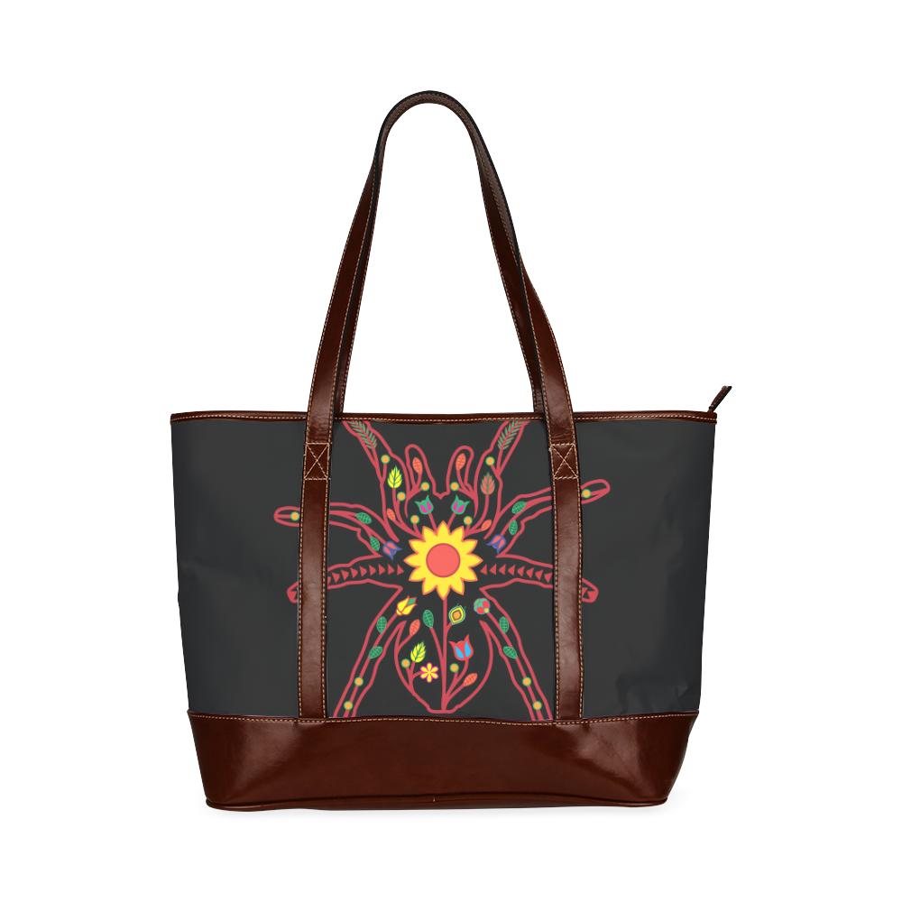 Floral Spider Tote Handbag (Model 1642) Tote Handbags (1642) e-joyer