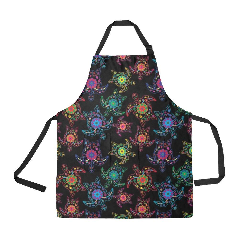 Floral Turtle All Over Print Apron All Over Print Apron e-joyer