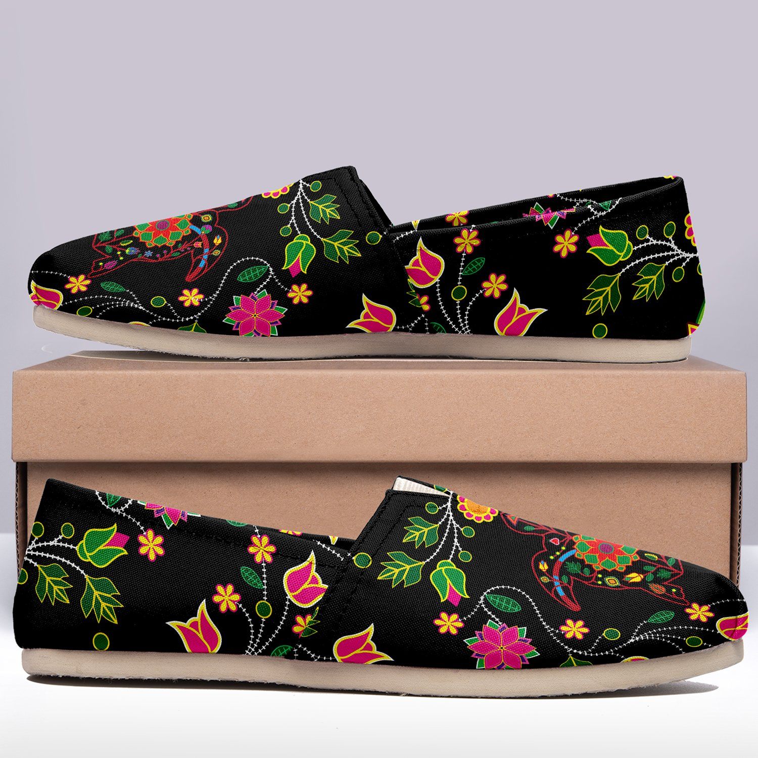 Floral Turtle Casual Unisex Slip On Shoe Herman
