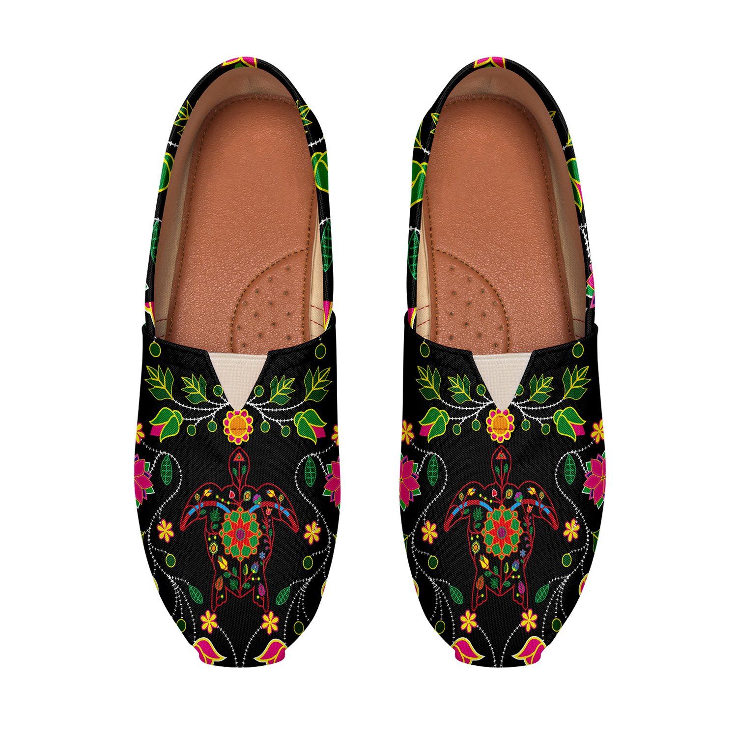 Floral Turtle Casual Unisex Slip On Shoe Herman