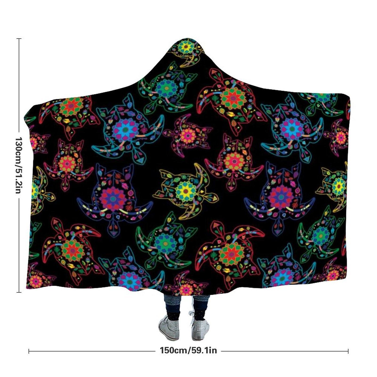 Floral Turtle Hooded Blanket blanket 49 Dzine