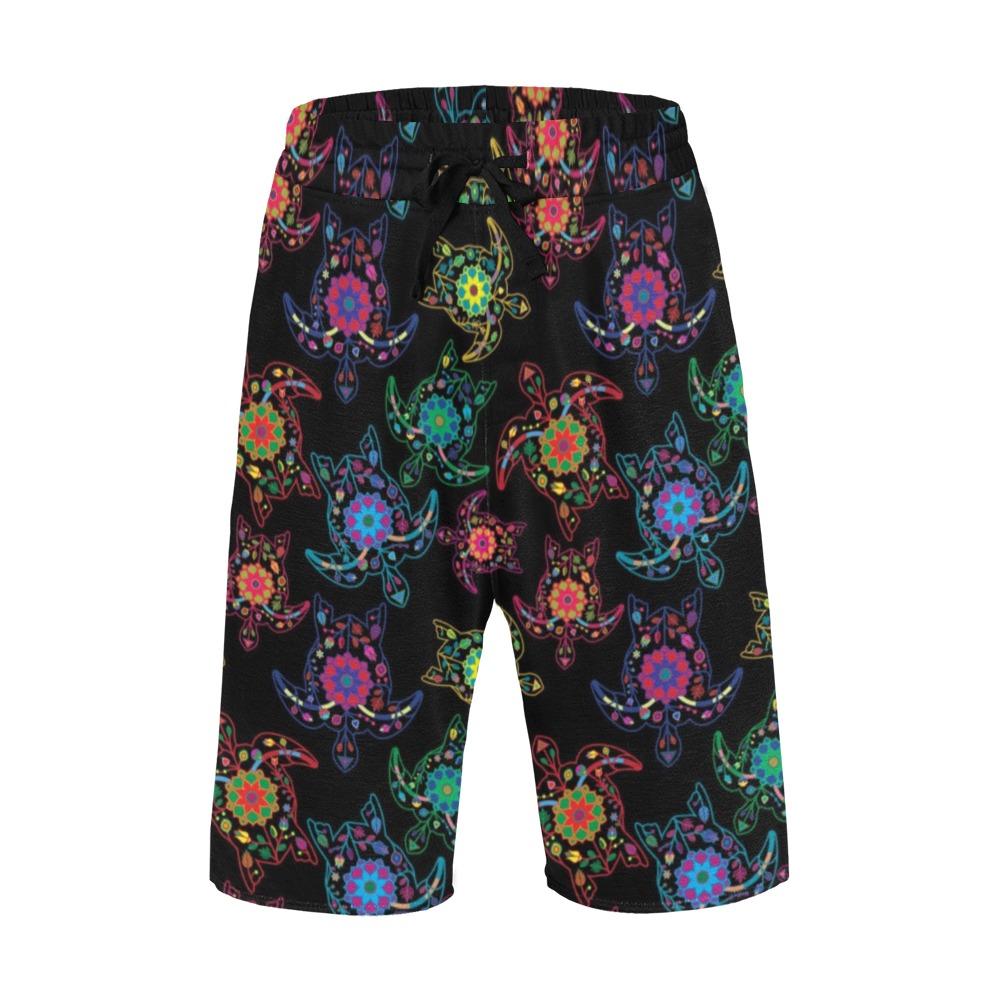 Floral Turtle Men's All Over Print Casual Shorts (Model L23) Men's Casual Shorts (L23) e-joyer