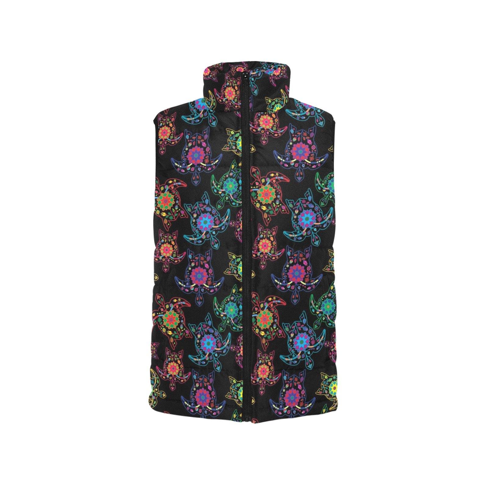 Floral Turtle Men's Padded Vest Jacket (Model H44) Men's Padded Vest Jacket (H44) e-joyer