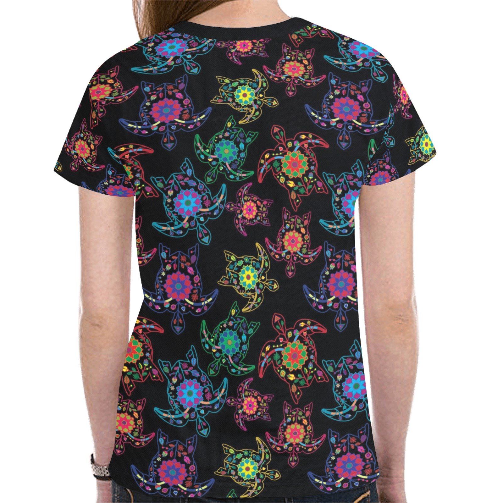 Floral Turtle New All Over Print T-shirt for Women (Model T45) tshirt e-joyer