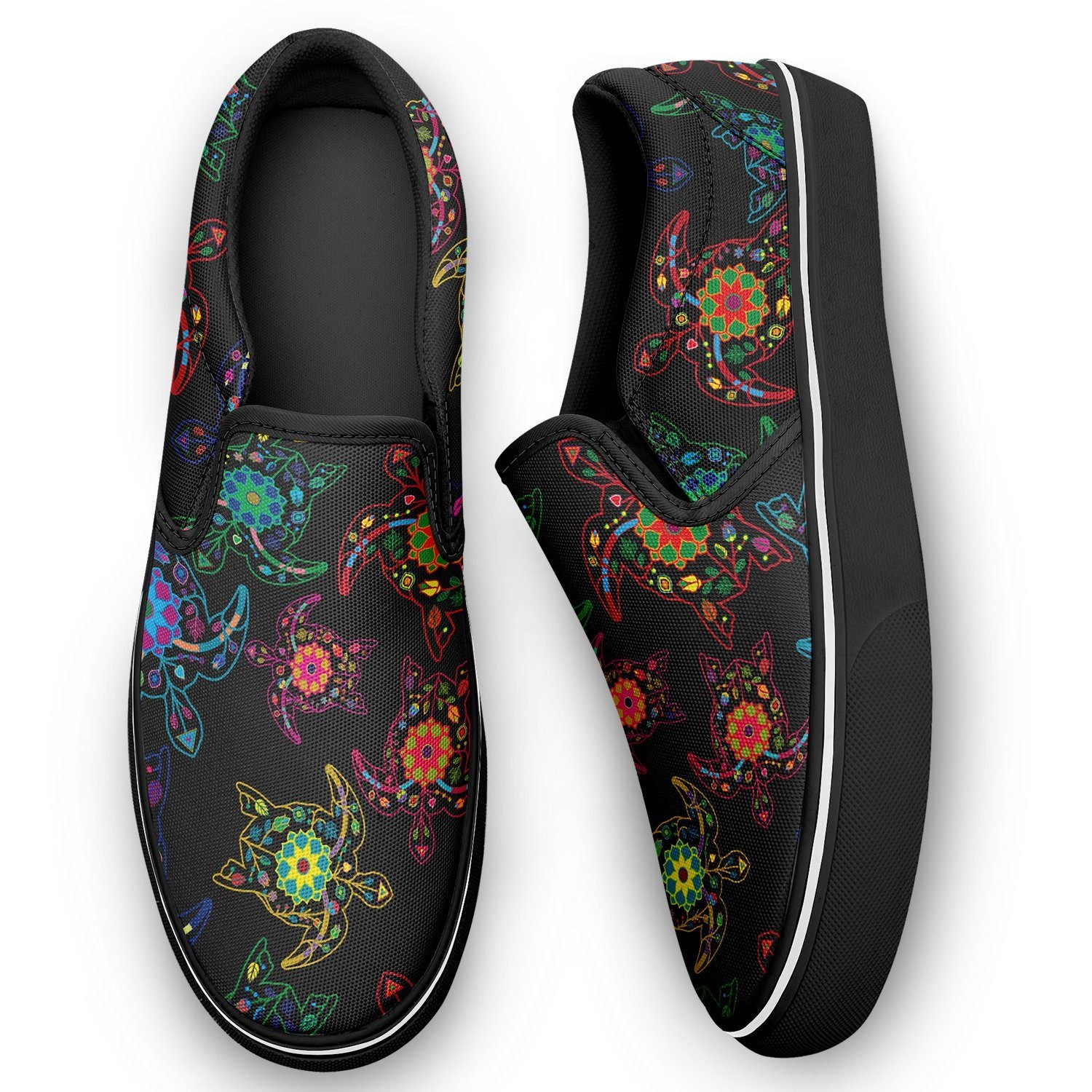 Floral Turtle Otoyimm Canvas Slip On Shoes otoyimm Herman