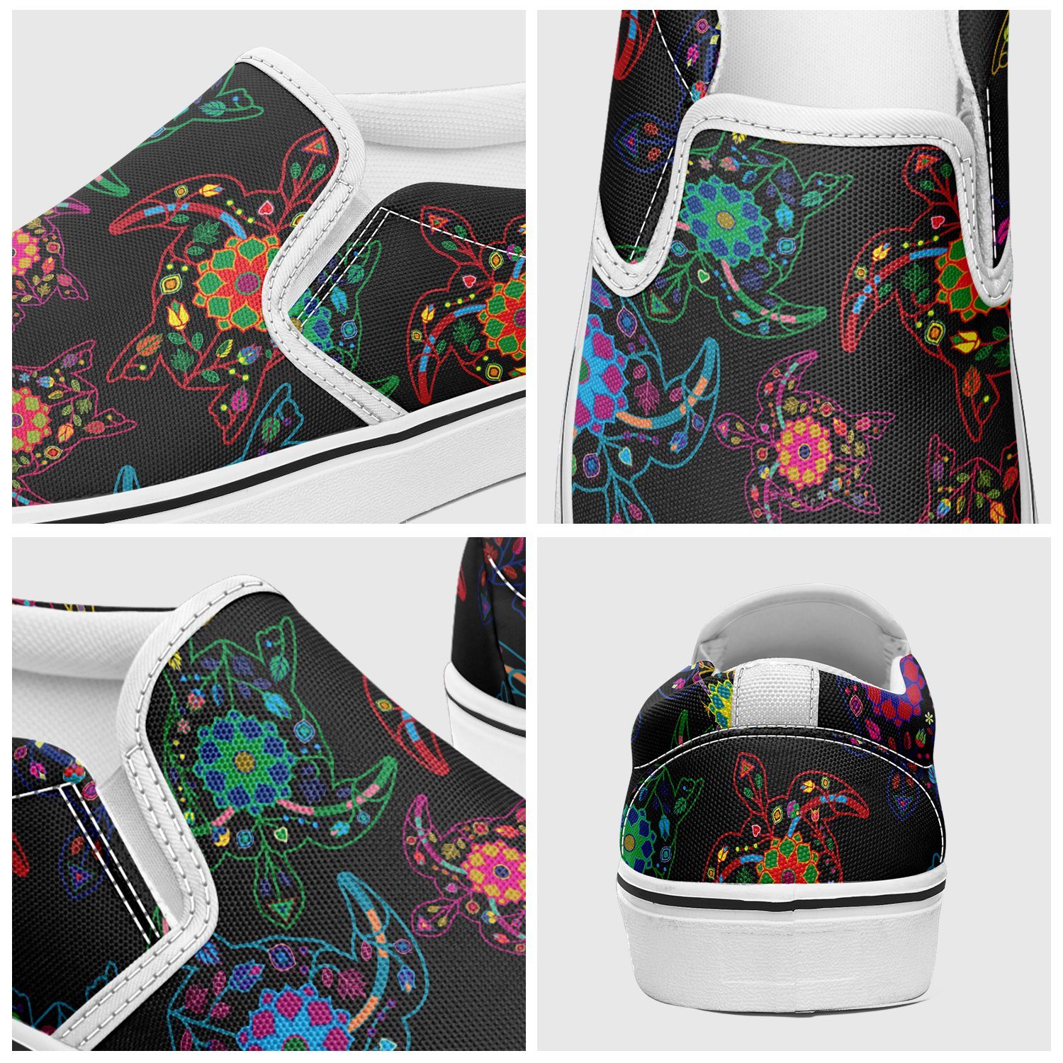 Floral Turtle Otoyimm Canvas Slip On Shoes otoyimm Herman