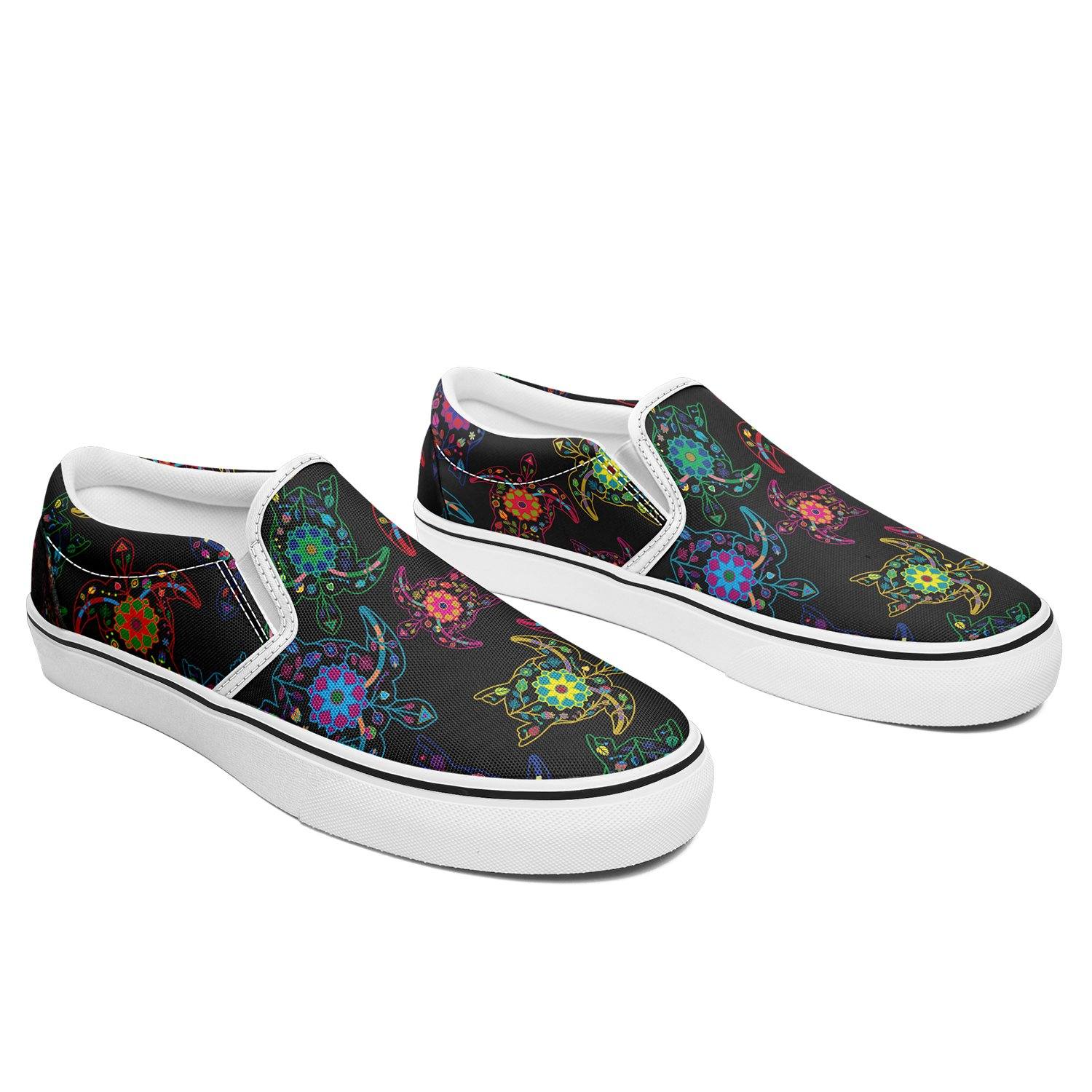 Floral Turtle Otoyimm Canvas Slip On Shoes otoyimm Herman