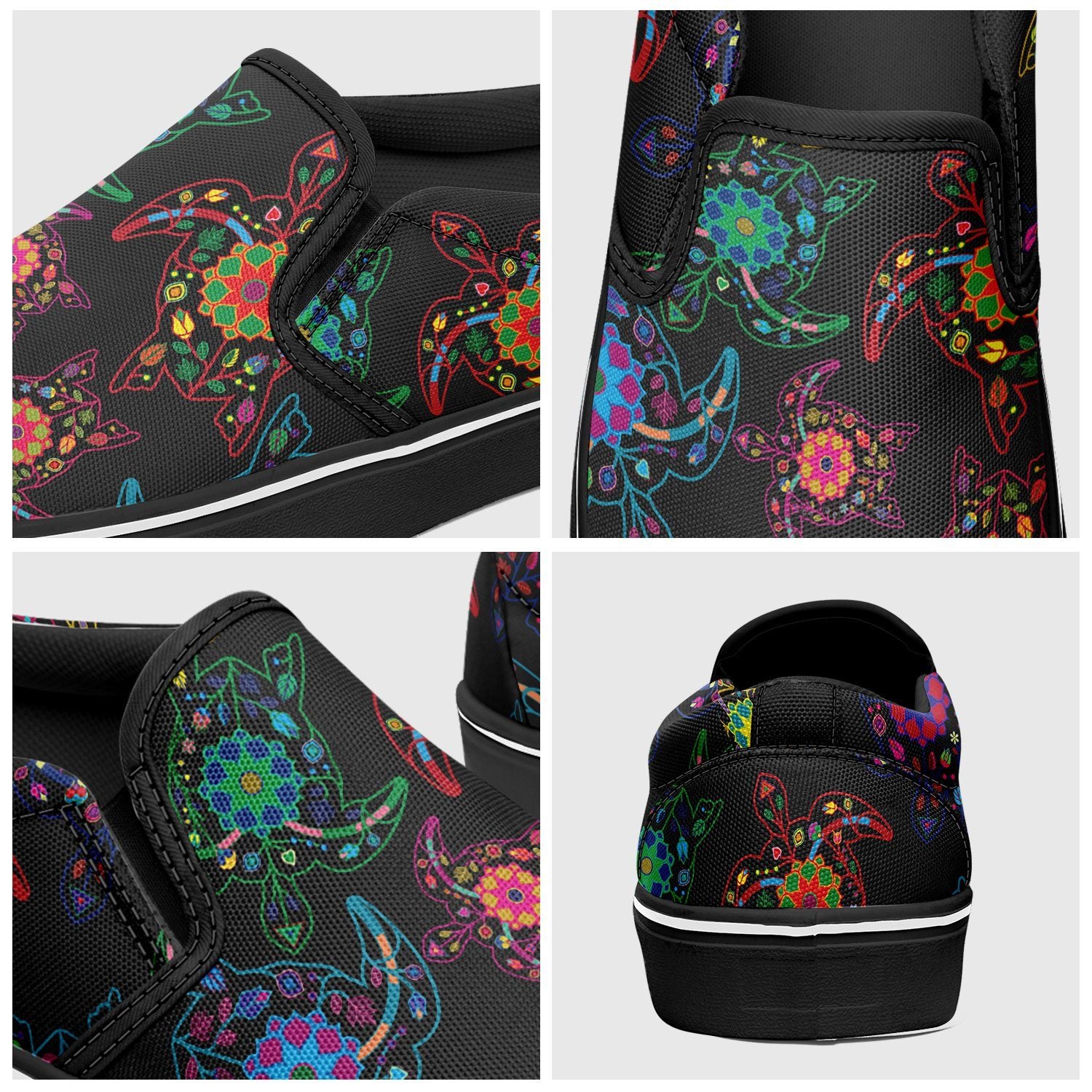 Floral Turtle Otoyimm Canvas Slip On Shoes otoyimm Herman