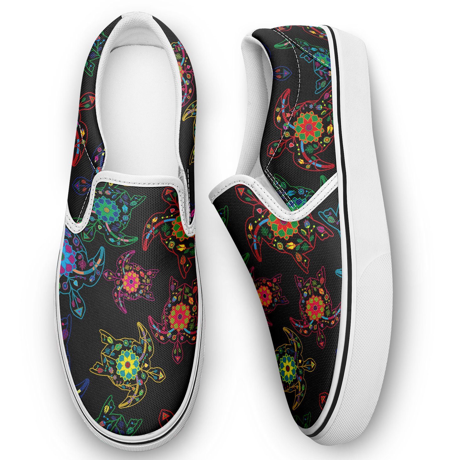 Floral Turtle Otoyimm Canvas Slip On Shoes otoyimm Herman