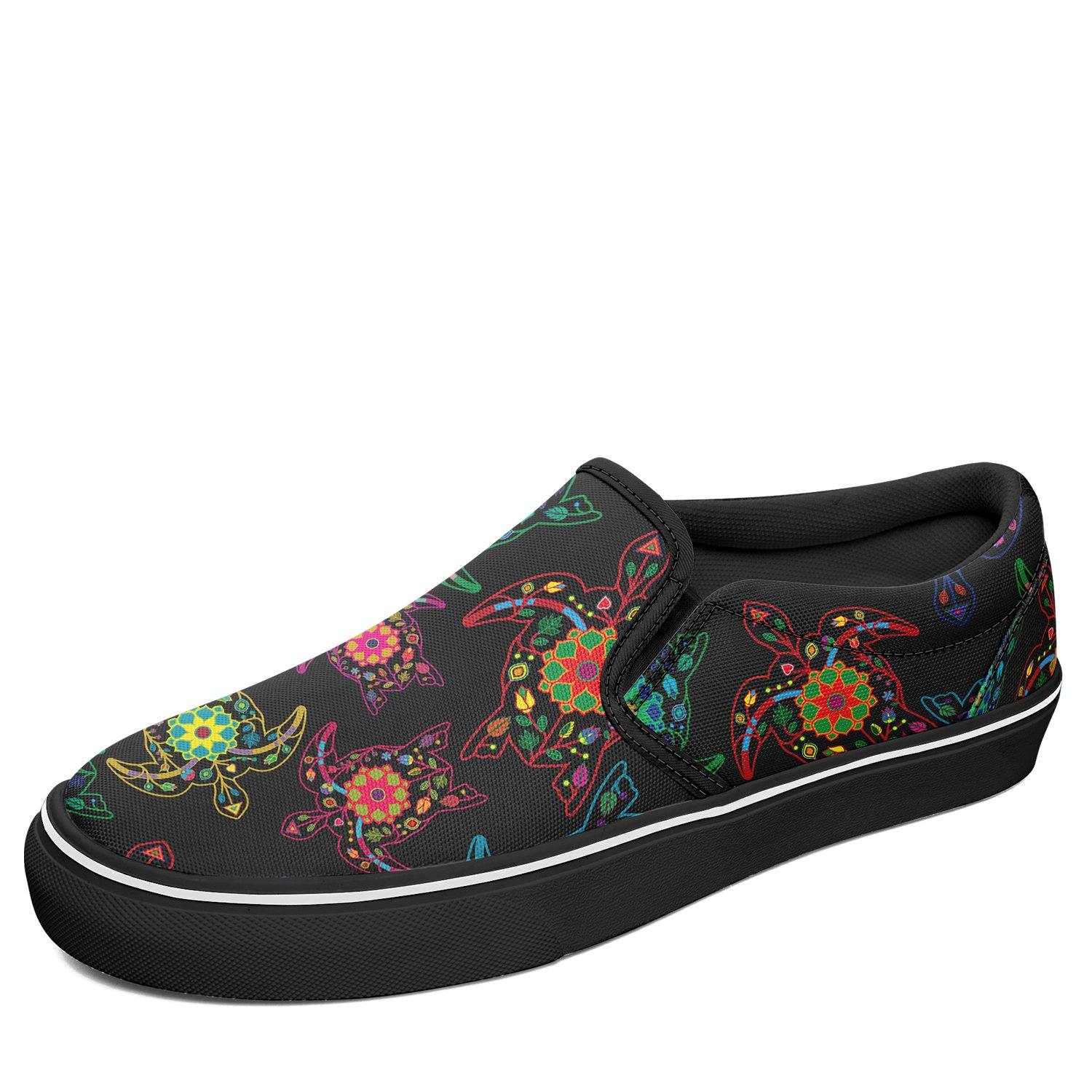 Floral Turtle Otoyimm Canvas Slip On Shoes otoyimm Herman US Youth 1 / EUR 32 Black Sole