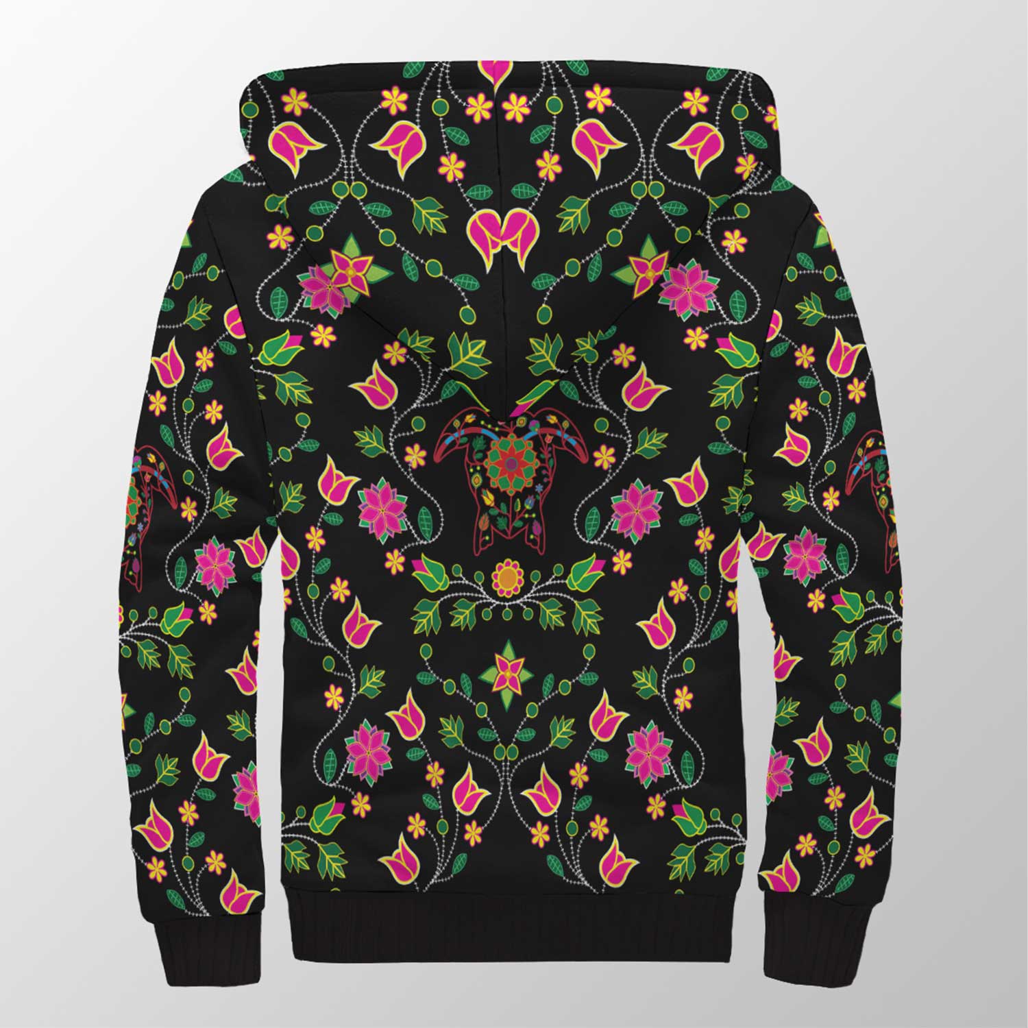 Floral Turtle Sherpa Hoodie 49 Dzine