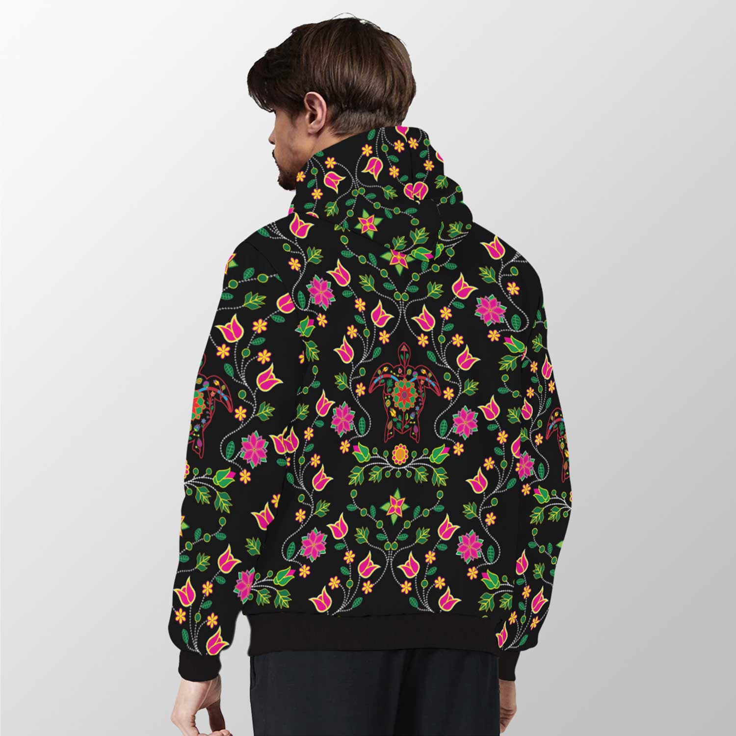 Floral Turtle Sherpa Hoodie 49 Dzine