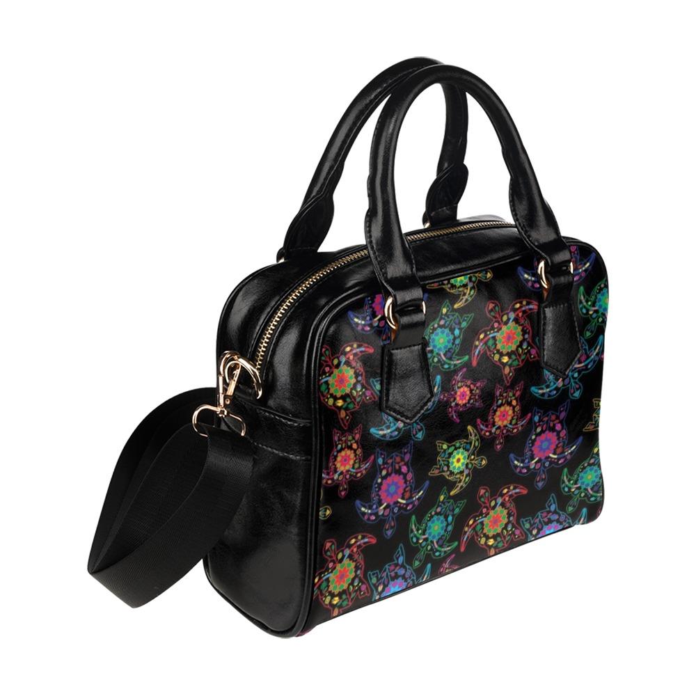 Floral Turtle Shoulder Handbag (Model 1634) Shoulder Handbags (1634) e-joyer