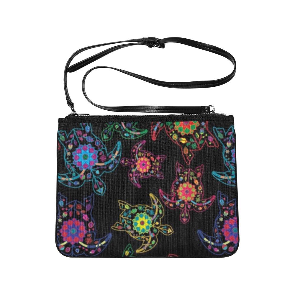 Floral Turtle Slim Clutch Bag (Model 1668) Slim Clutch Bags (1668) e-joyer