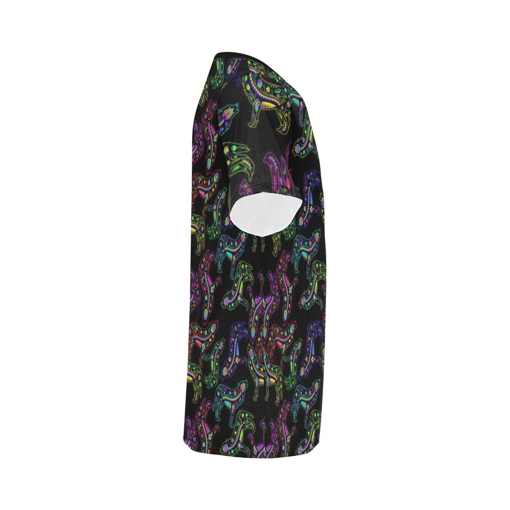 Floral Wolf All Over Print T-Shirt for Men (USA Size) (Model T40) All Over Print T-Shirt for Men (T40) e-joyer