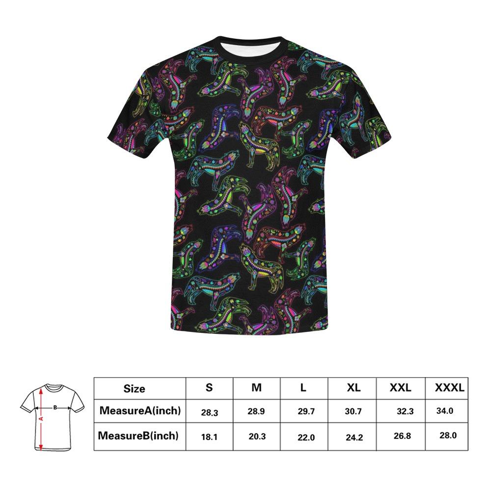 Floral Wolf All Over Print T-Shirt for Men (USA Size) (Model T40) All Over Print T-Shirt for Men (T40) e-joyer