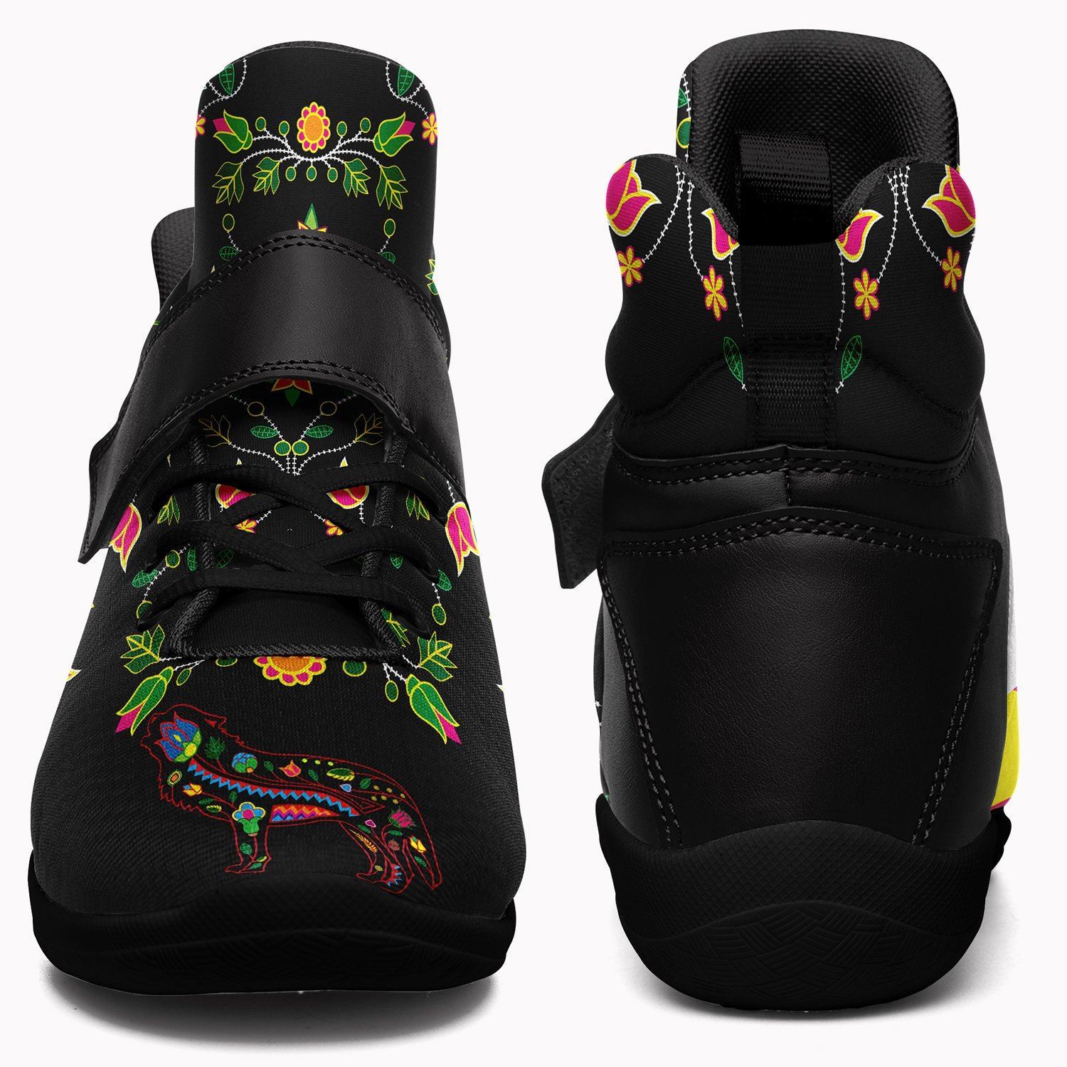 Floral Wolf Ipottaa Basketball / Sport High Top Shoes - Black Sole 49 Dzine