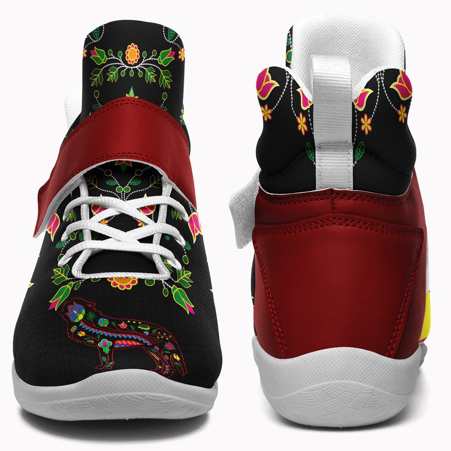 Floral Wolf Ipottaa Basketball / Sport High Top Shoes - White Sole 49 Dzine