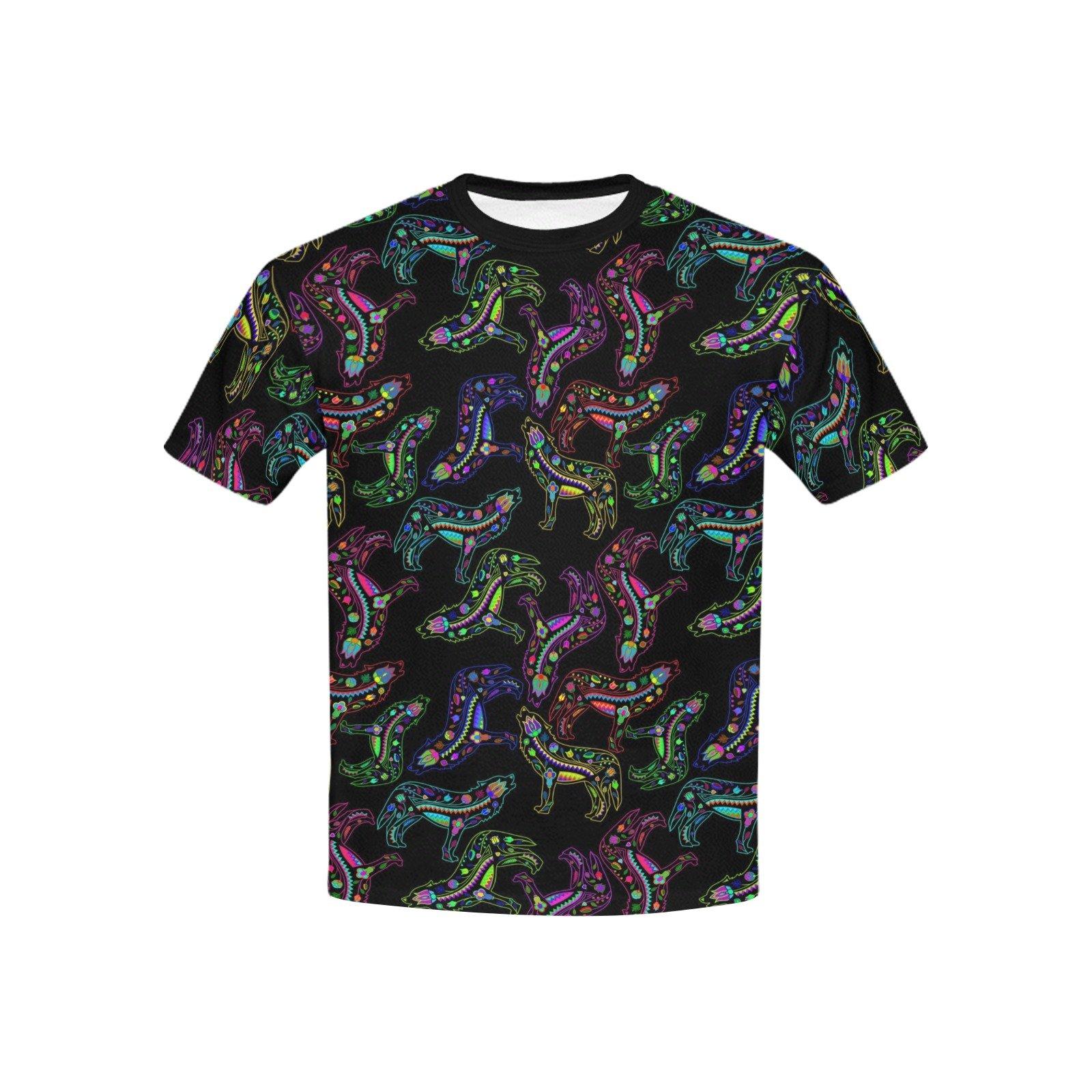 Floral Wolf Kids' All Over Print T-shirt (USA Size) (Model T40) All Over Print T-shirt for Kid (T40) e-joyer