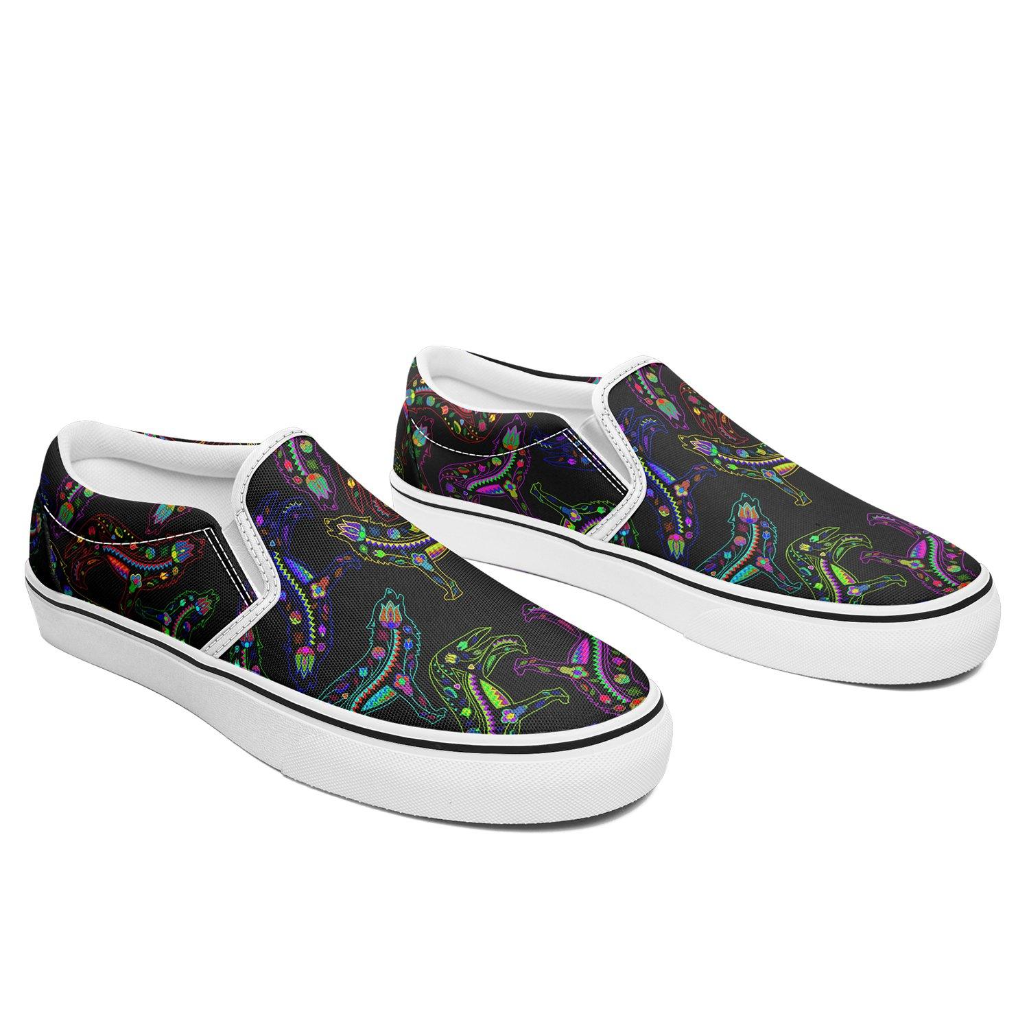Floral Wolf Otoyimm Canvas Slip On Shoes otoyimm Herman