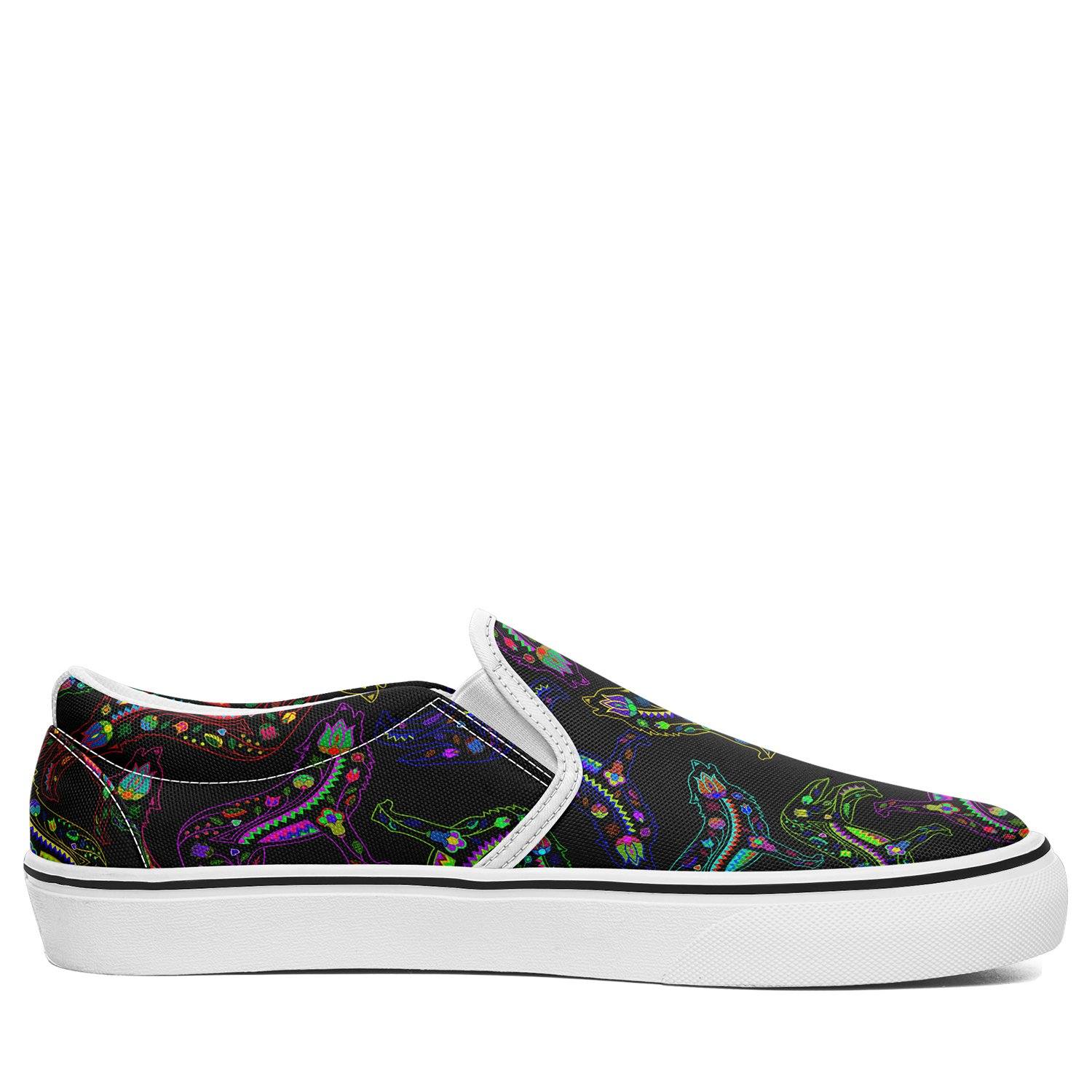 Floral Wolf Otoyimm Canvas Slip On Shoes otoyimm Herman