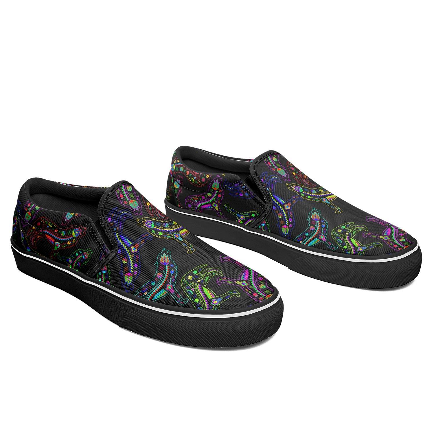 Floral Wolf Otoyimm Canvas Slip On Shoes otoyimm Herman
