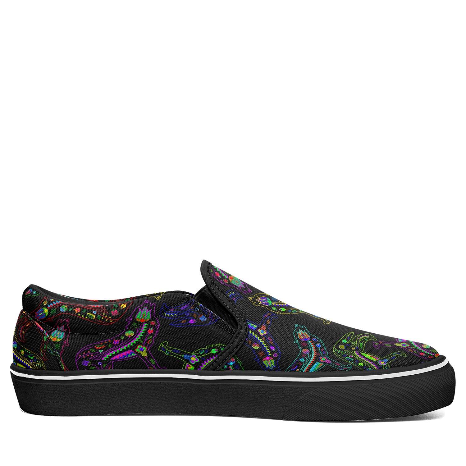 Floral Wolf Otoyimm Canvas Slip On Shoes otoyimm Herman