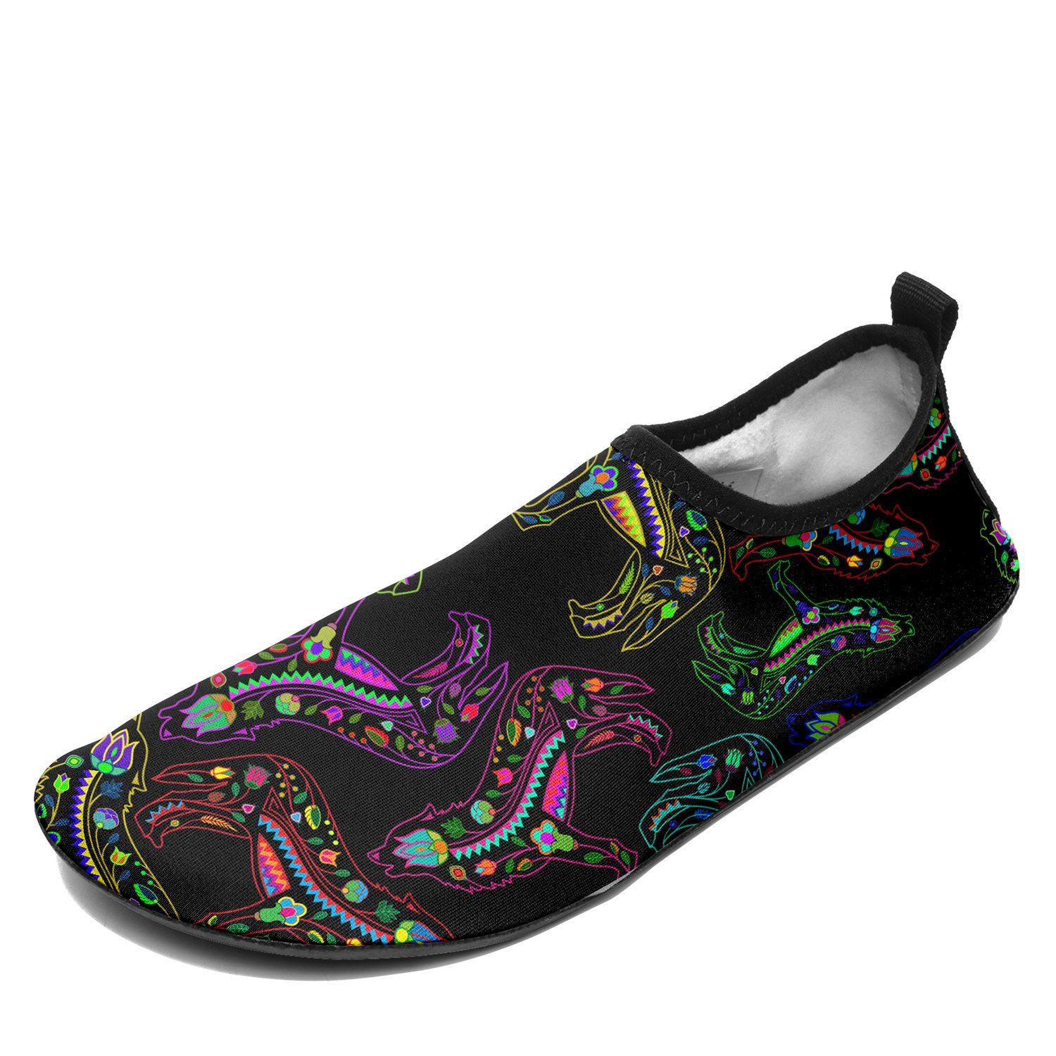 Floral Wolf Sockamoccs Kid's Slip On Shoes Herman