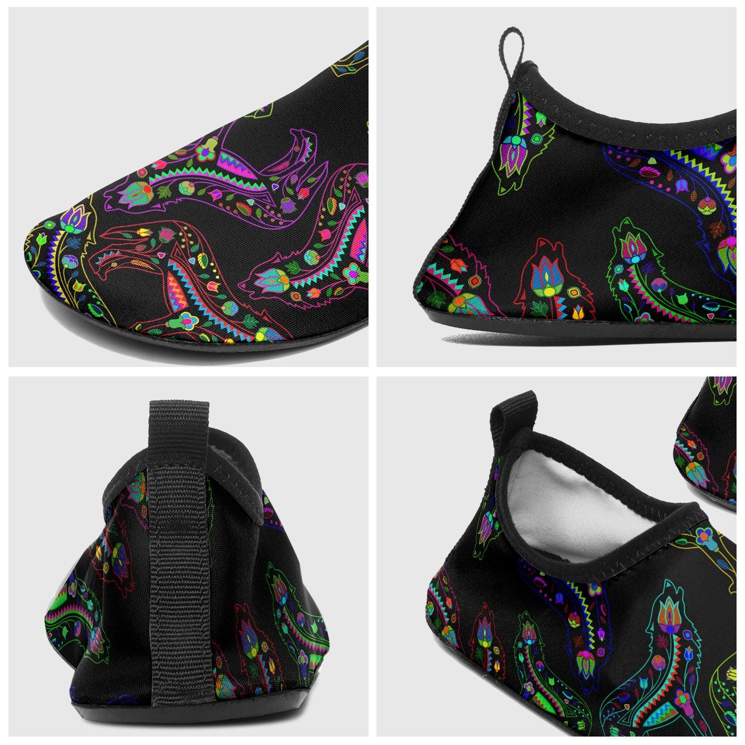 Floral Wolf Sockamoccs Kid's Slip On Shoes Herman