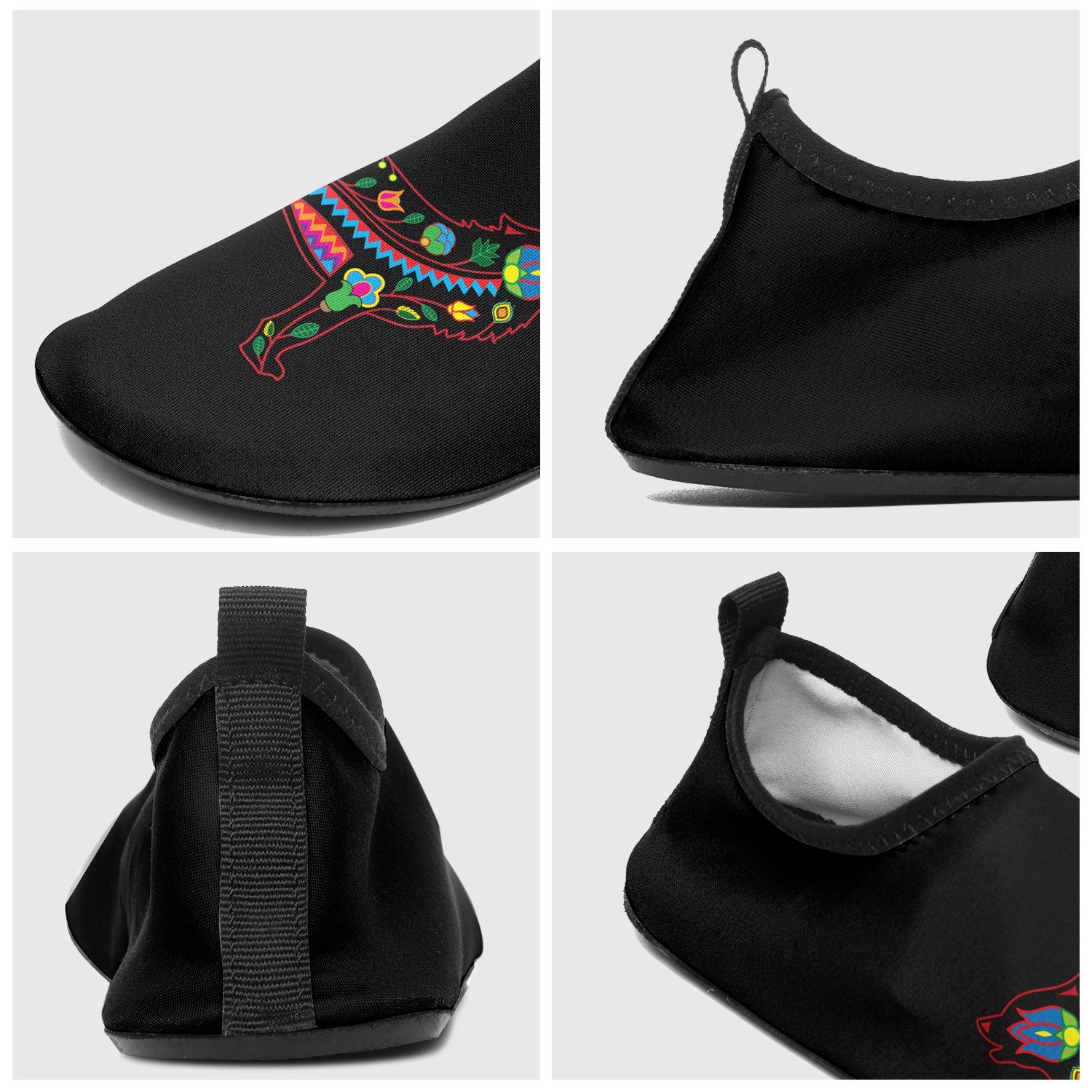 Floral Wolf Sockamoccs Slip On Shoes 49 Dzine