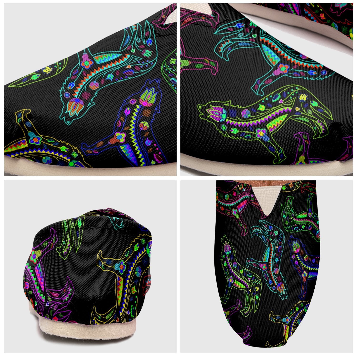 Floral Wolves Casual Unisex Slip On Shoe Herman