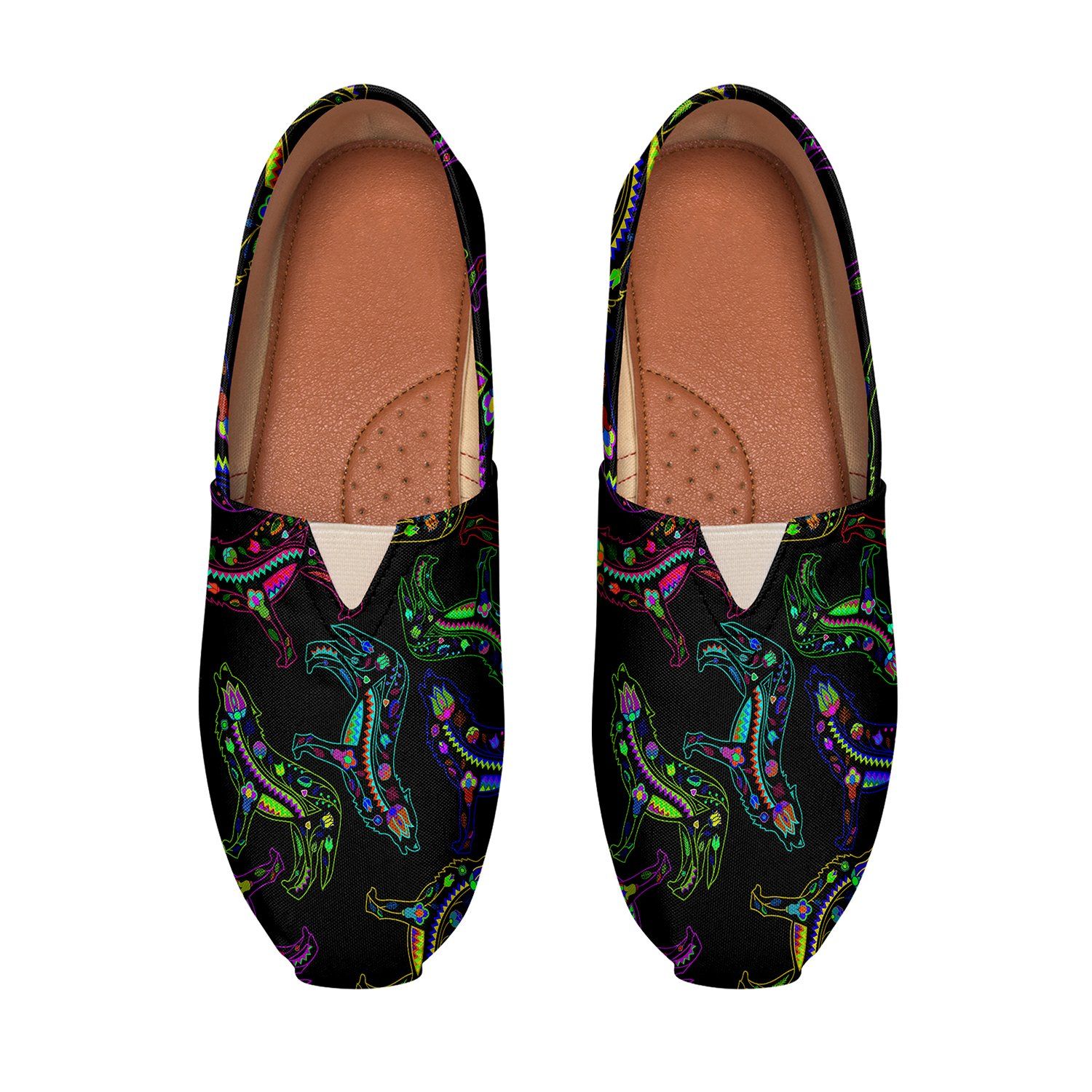 Floral Wolves Casual Unisex Slip On Shoe Herman