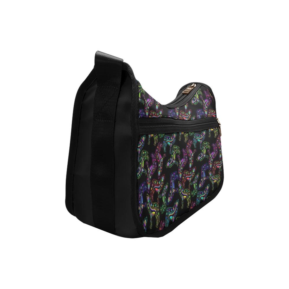 Floral Wolves Crossbody Bags (Model 1616) Crossbody Bags (1616) e-joyer