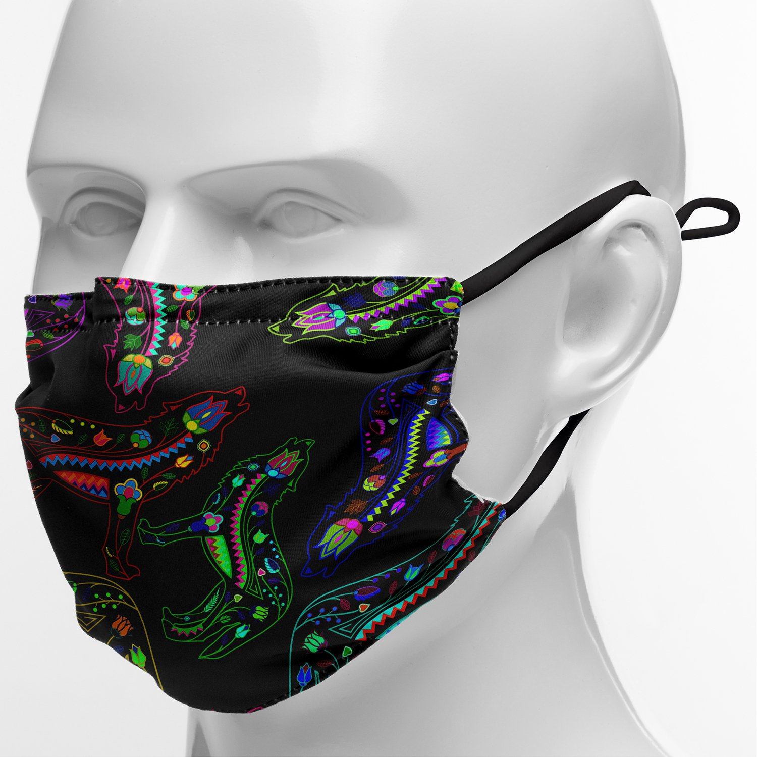 Floral Wolves Face Cover Herman