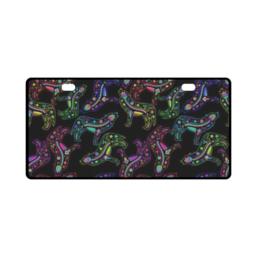 Floral Wolves License Plate License Plate e-joyer