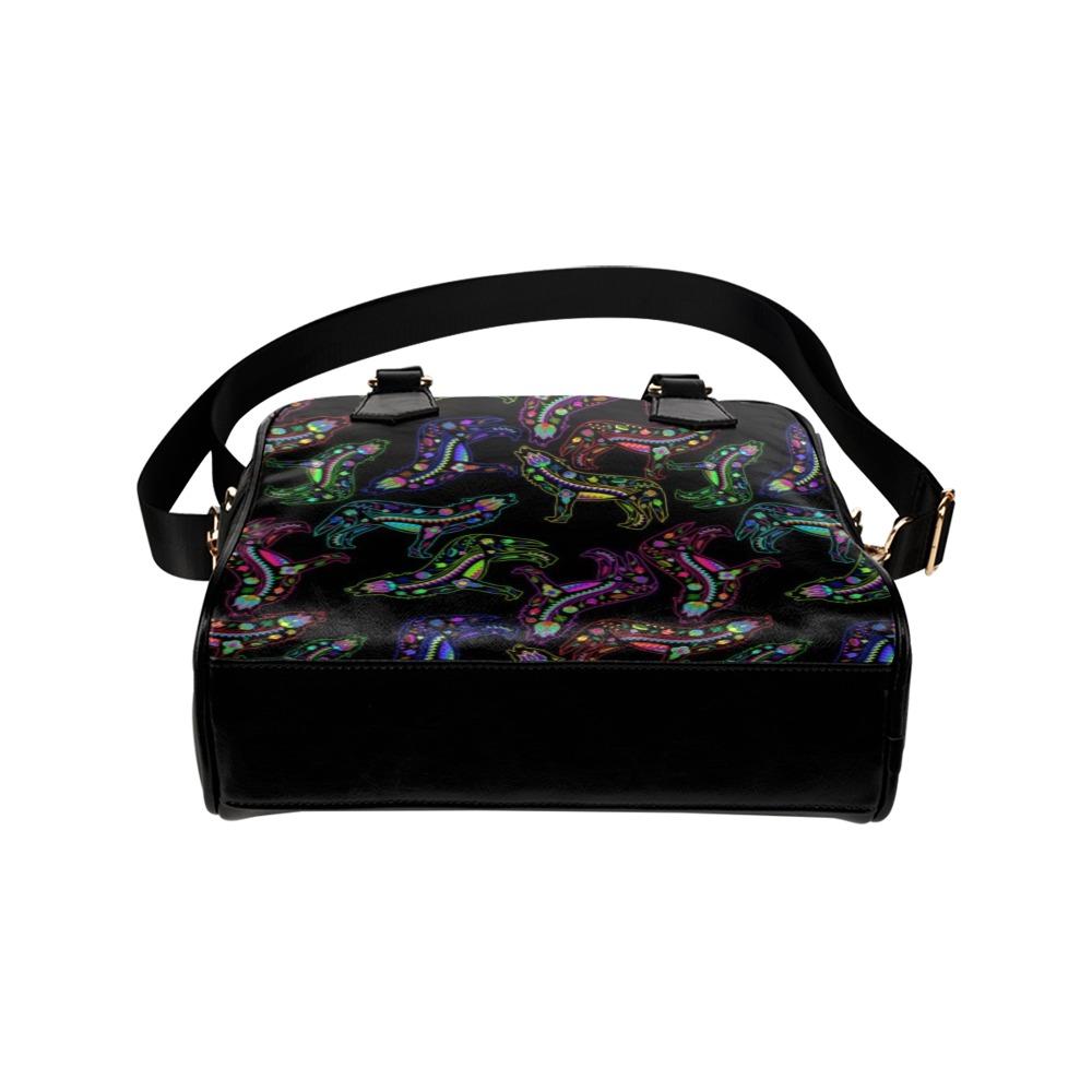 Floral Wolves Shoulder Handbag (Model 1634) Shoulder Handbags (1634) e-joyer