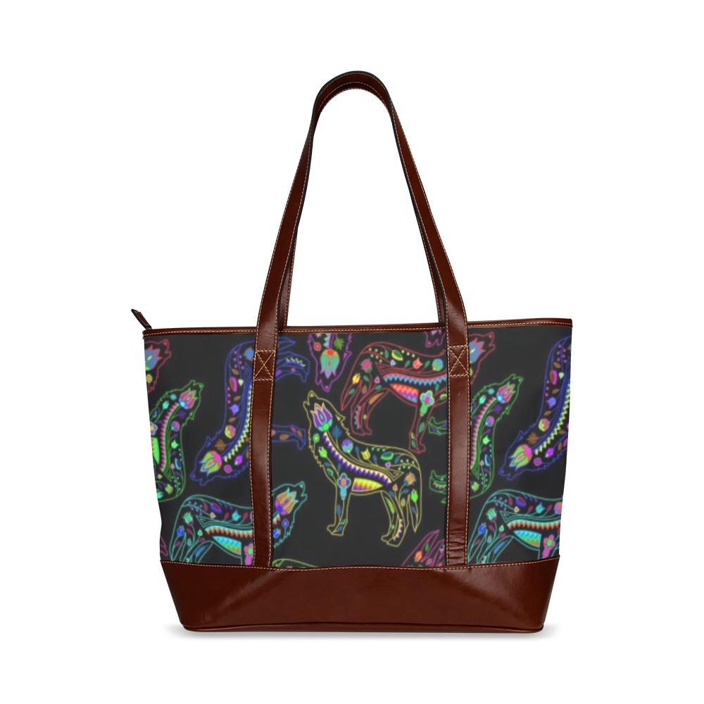 Floral Wolves Tote Handbag (Model 1642) handbag e-joyer