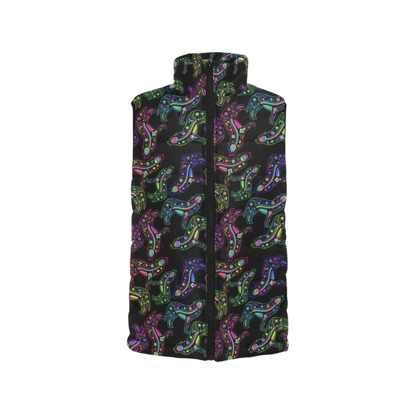 Floral Wolves Women's Padded Vest Jacket (Model H44) Women's Padded Vest Jacket (H44) e-joyer