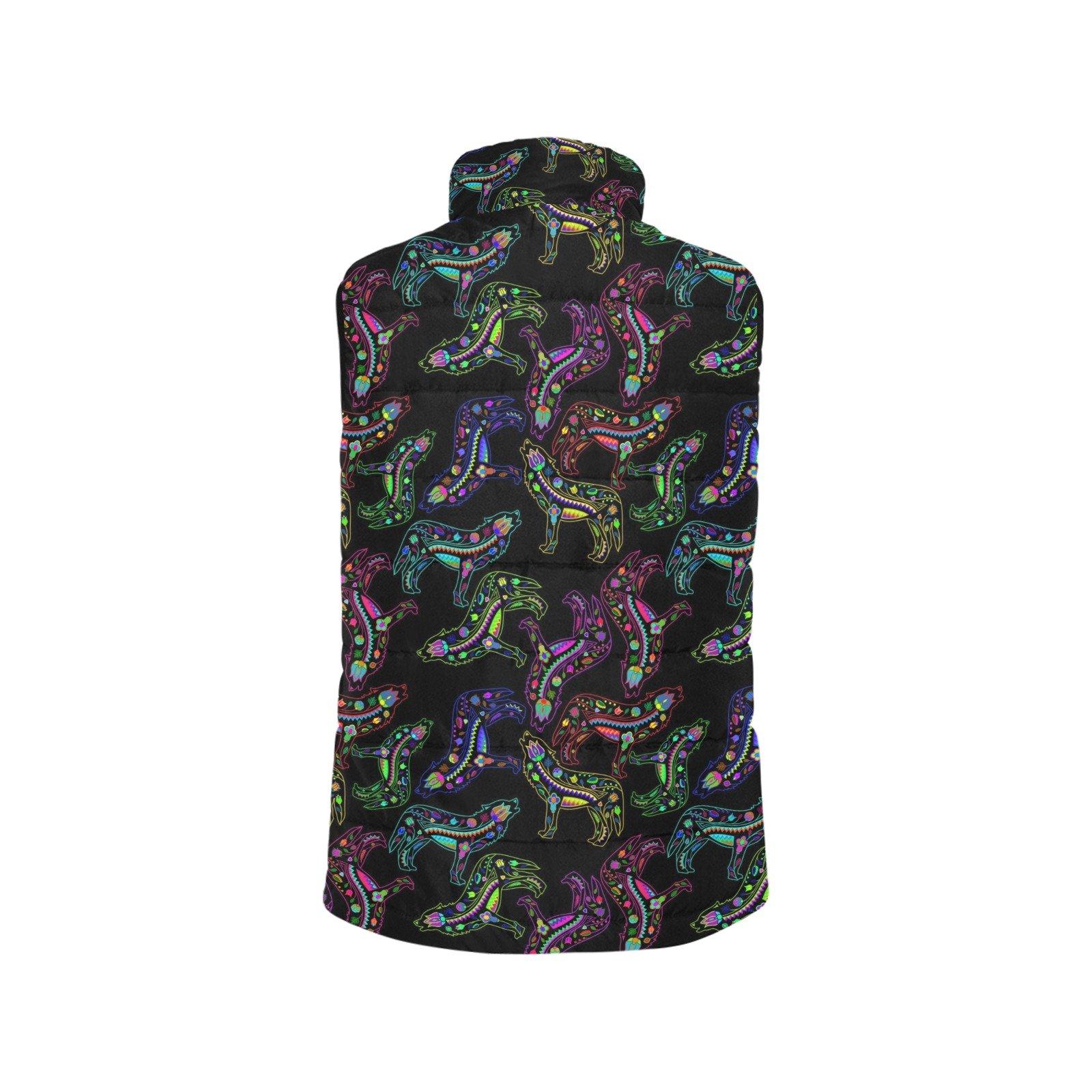 Floral Wolves Women's Padded Vest Jacket (Model H44) Women's Padded Vest Jacket (H44) e-joyer